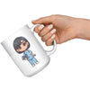 15 oz Custom RN Nurse Gift Coffee Mug - Cute Cartoon Nurse Design - Perfect for Nurse's Day, Birthdays, Graduations - Durable & Fun Mug for Everyday Heroes