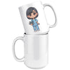 15 oz Custom RN Nurse Gift Coffee Mug - Cute Cartoon Nurse Design - Perfect for Nurse's Day, Birthdays, Graduations - Durable & Fun Mug for Everyday Heroes