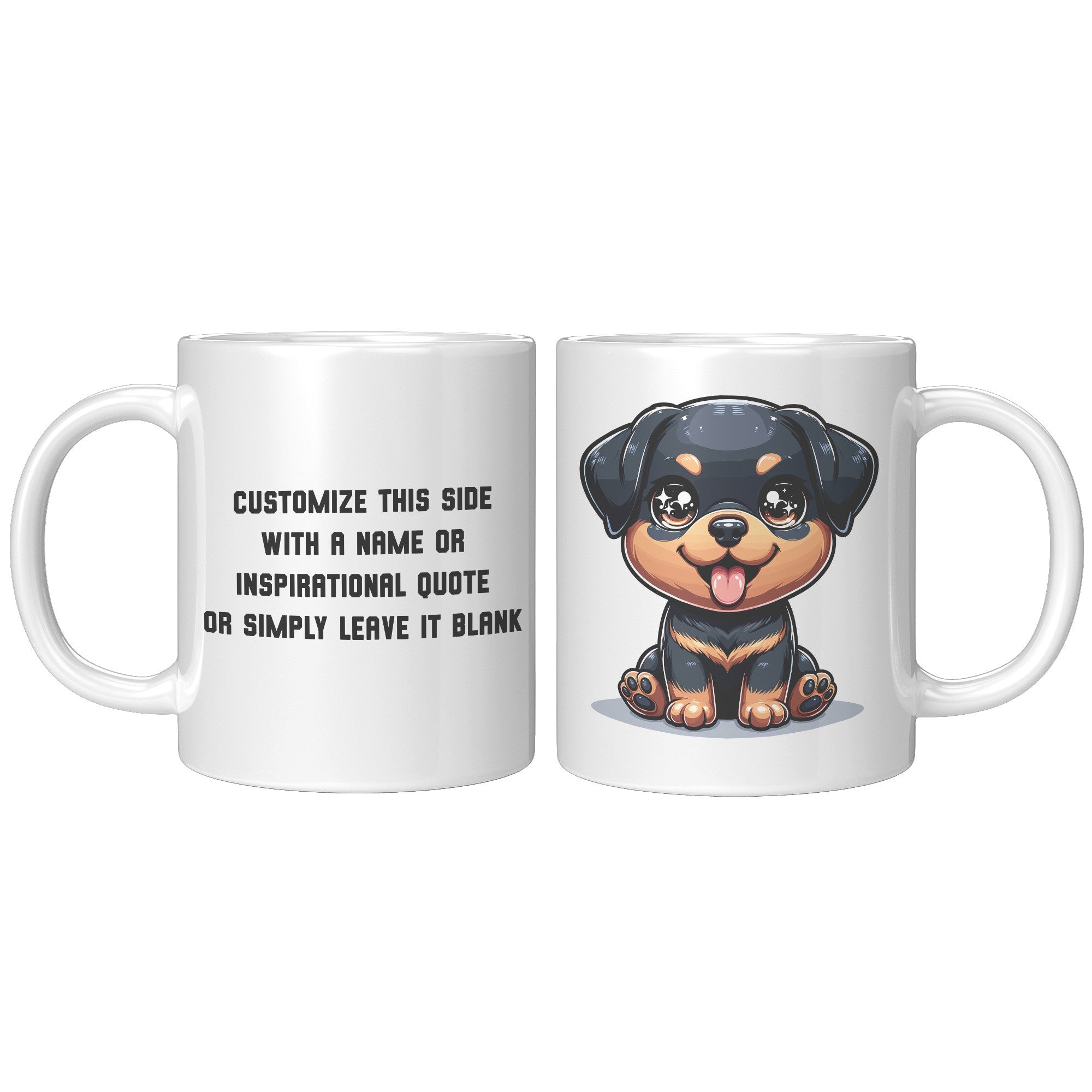 11oz Rottweiler Cartoon Coffee Mug - Bold Rottie Lover Coffee Mug - Perfect Gift for Rottweiler Owners - Strong and Loyal Dog Coffee Mug" - A