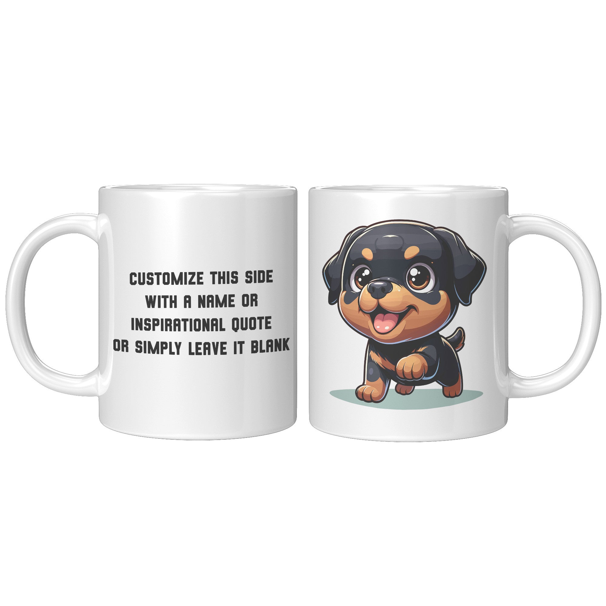 11oz Rottweiler Cartoon Coffee Mug - Bold Rottie Lover Coffee Mug - Perfect Gift for Rottweiler Owners - Strong and Loyal Dog Coffee Mug" - E