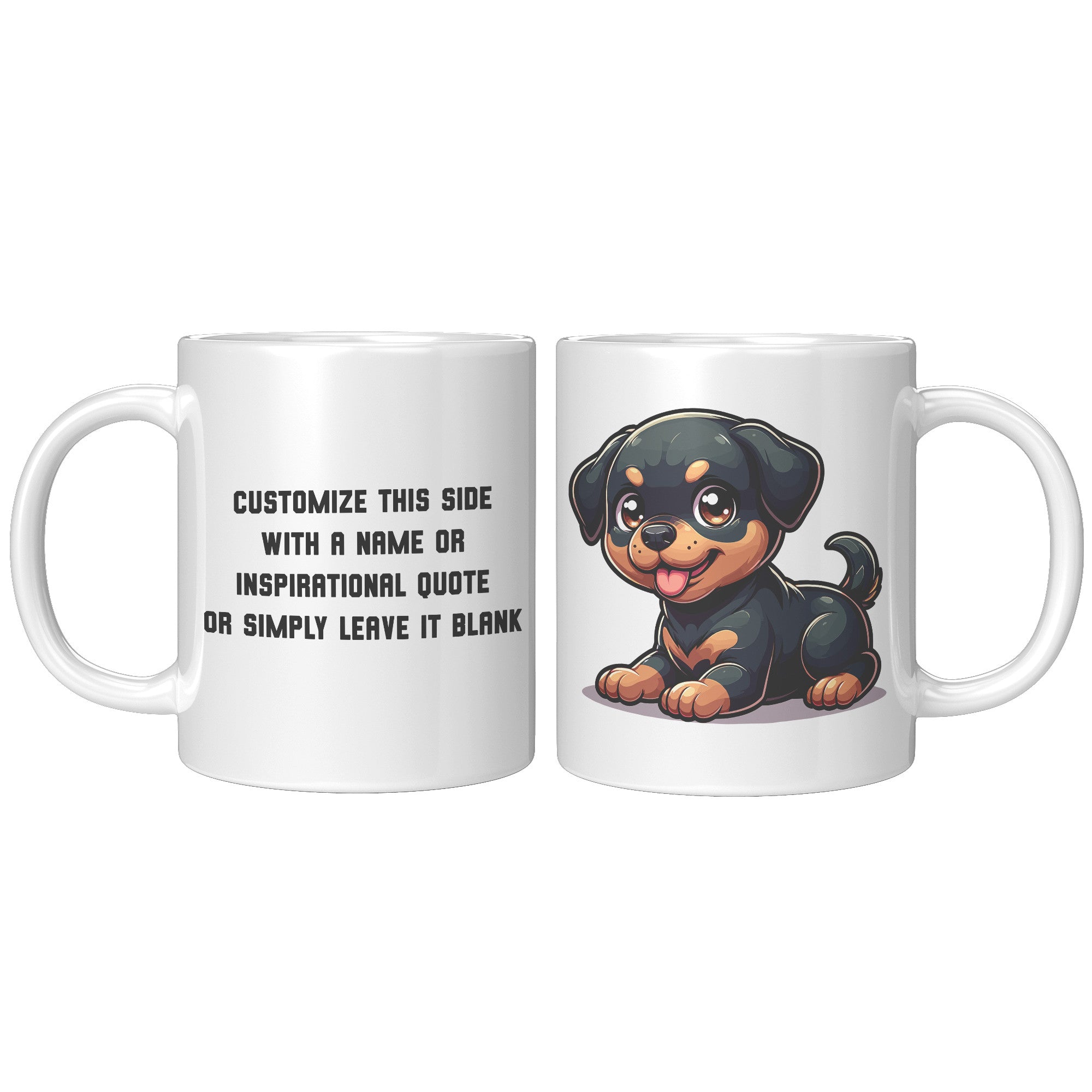 11oz Rottweiler Cartoon Coffee Mug - Bold Rottie Lover Coffee Mug - Perfect Gift for Rottweiler Owners - Strong and Loyal Dog Coffee Mug" - D