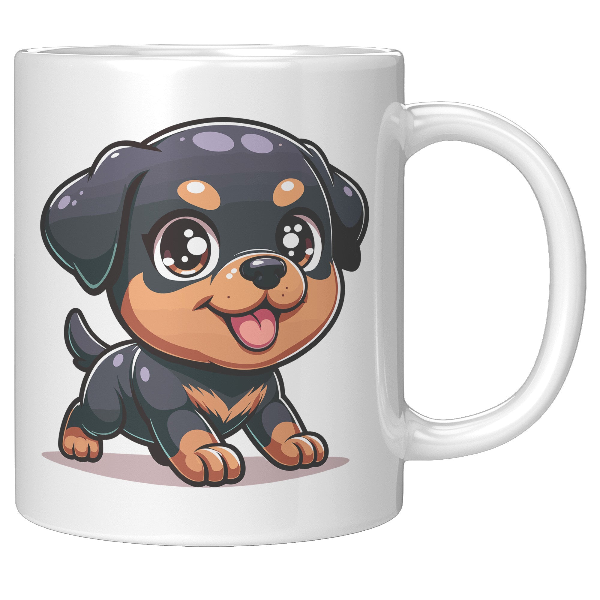 11oz Rottweiler Cartoon Coffee Mug - Bold Rottie Lover Coffee Mug - Perfect Gift for Rottweiler Owners - Strong and Loyal Dog Coffee Mug" - C