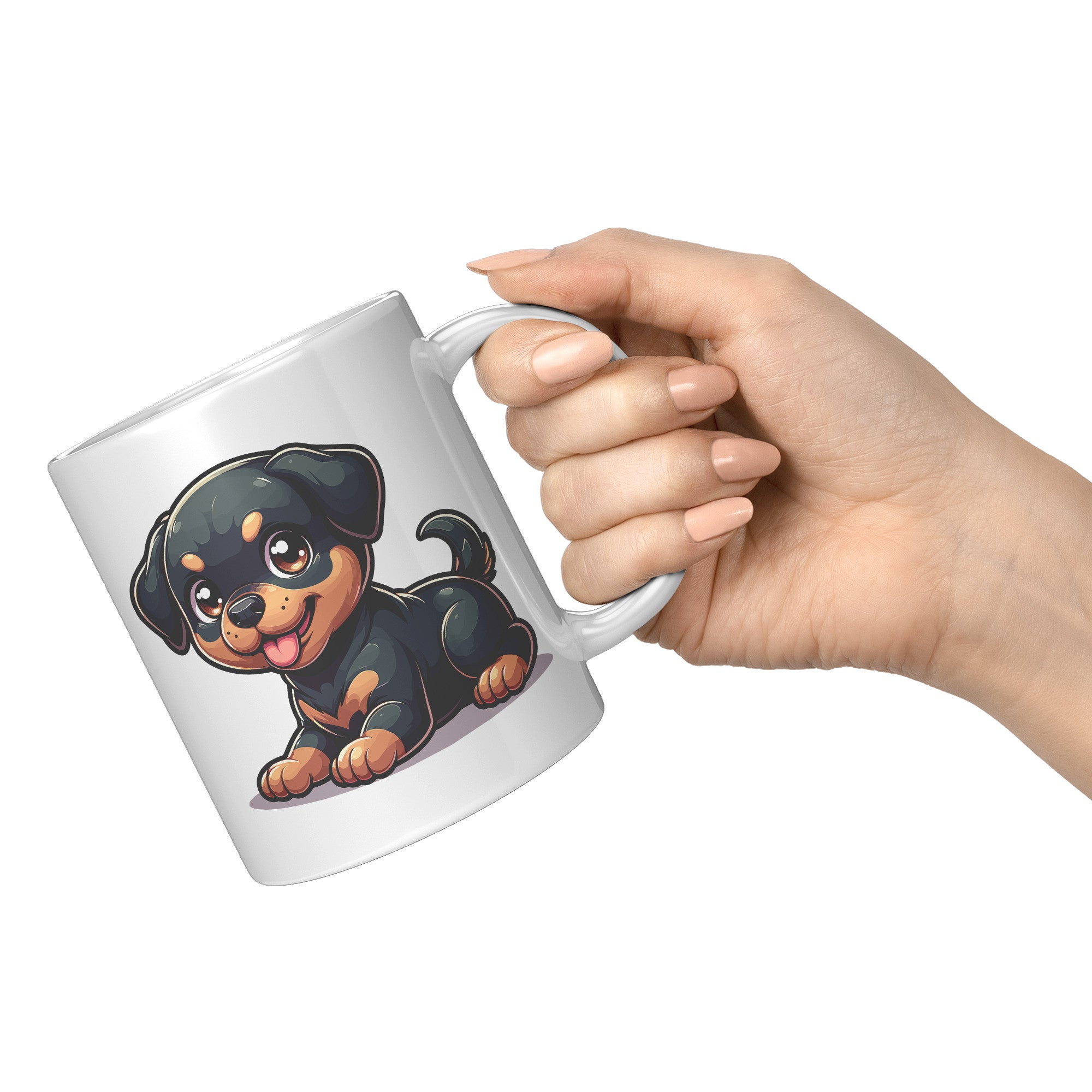 11oz Rottweiler Cartoon Coffee Mug - Bold Rottie Lover Coffee Mug - Perfect Gift for Rottweiler Owners - Strong and Loyal Dog Coffee Mug" - D