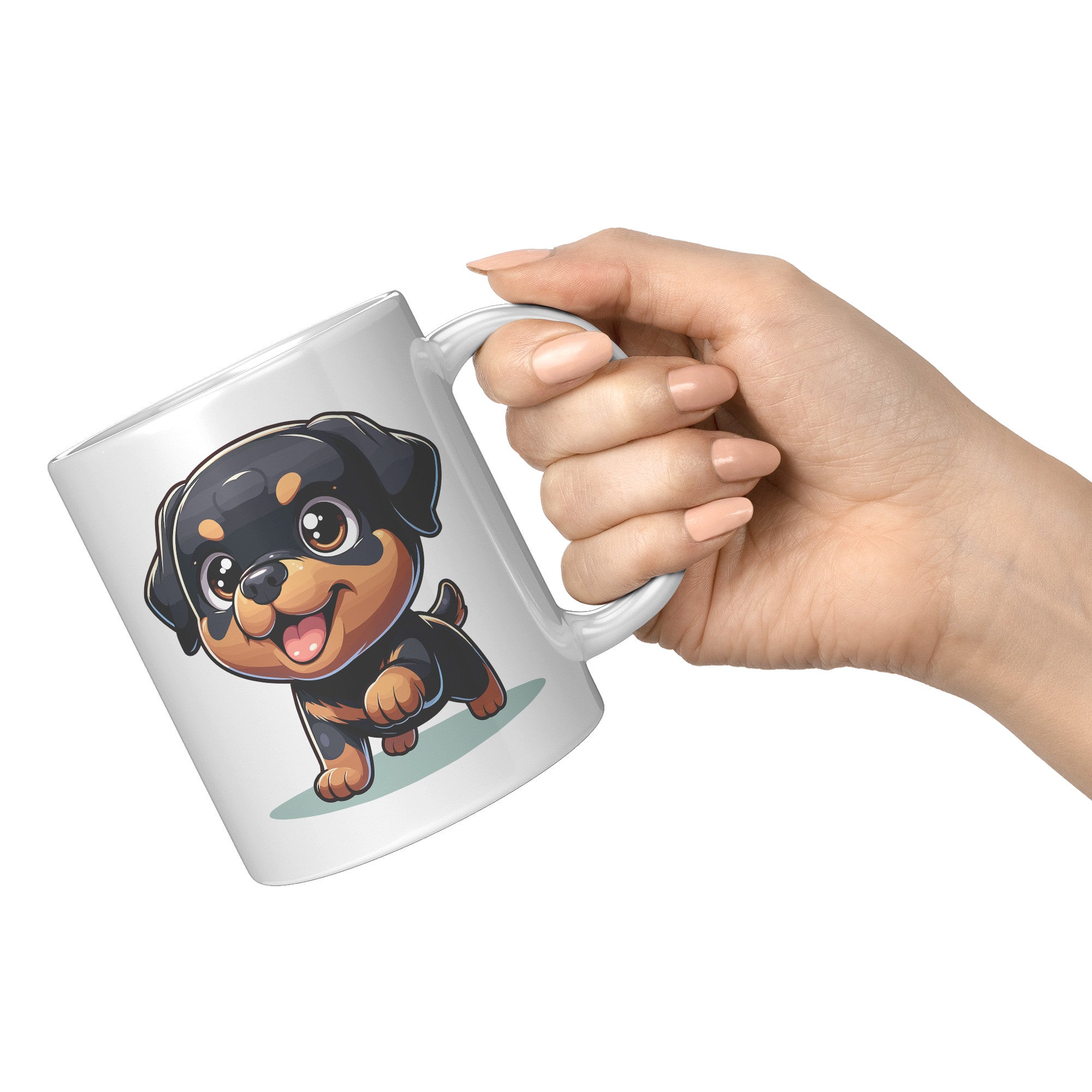 11oz Rottweiler Cartoon Coffee Mug - Bold Rottie Lover Coffee Mug - Perfect Gift for Rottweiler Owners - Strong and Loyal Dog Coffee Mug" - E