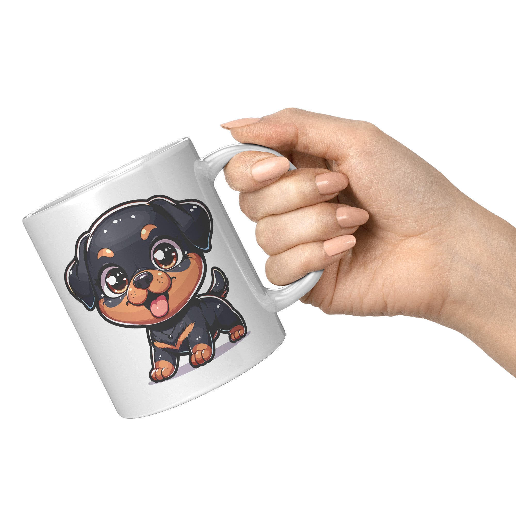 11oz Rottweiler Cartoon Coffee Mug - Bold Rottie Lover Coffee Mug - Perfect Gift for Rottweiler Owners - Strong and Loyal Dog Coffee Mug" - F