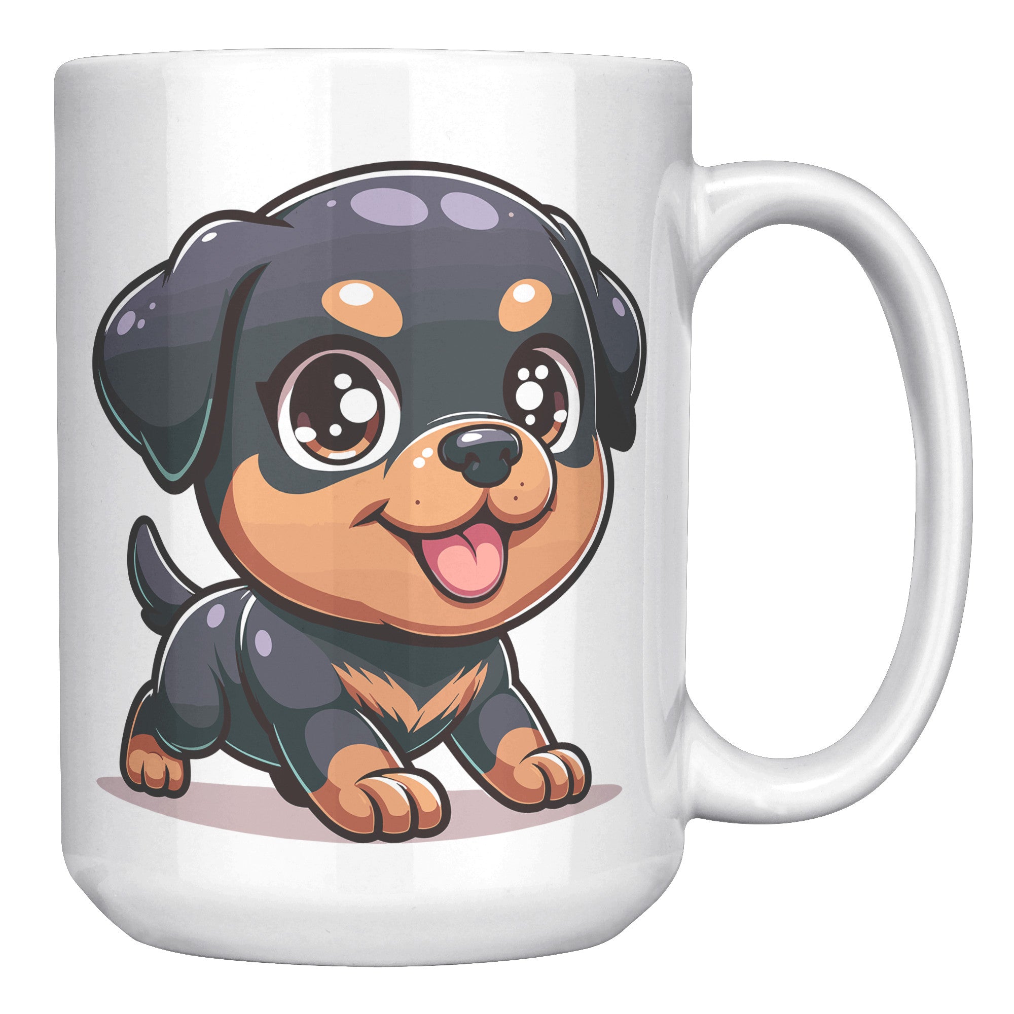 15oz Rottweiler Cartoon Coffee Mug - Bold Rottie Lover Coffee Mug - Perfect Gift for Rottweiler Owners - Strong and Loyal Dog Coffee Mug" - C1