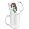 15 oz Custom RN Nurse Gift Coffee Mug - Cute Cartoon Nurse Design - Perfect for Nurse's Day, Birthdays, Graduations - Durable & Fun Mug for Everyday Heroes