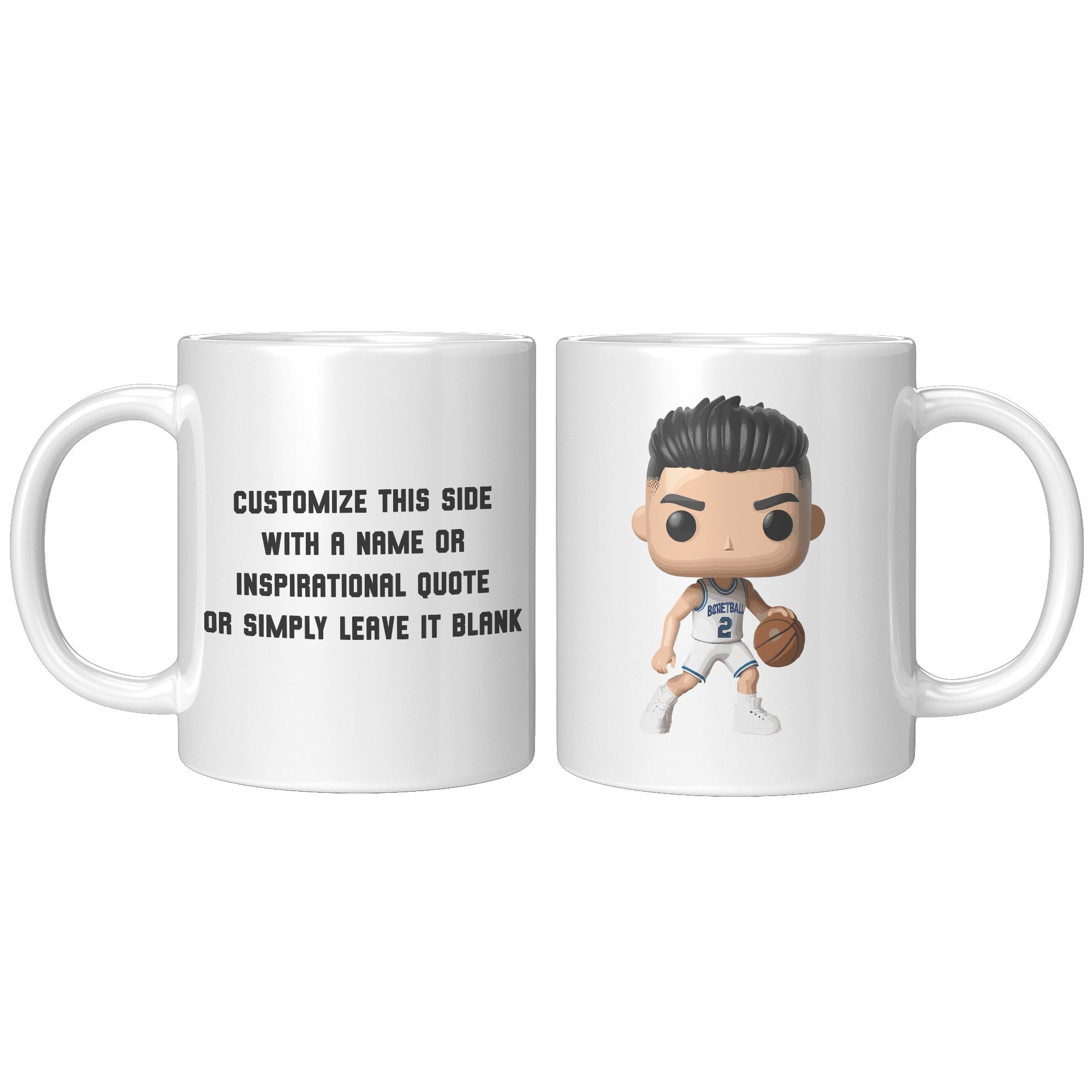 "Slam Dunk Basketball Coffee Mug - Hoops Enthusiast Cup- Perfect Gift for Basketball Players & Fans - Court-Ready Style Coffee Mug" - J