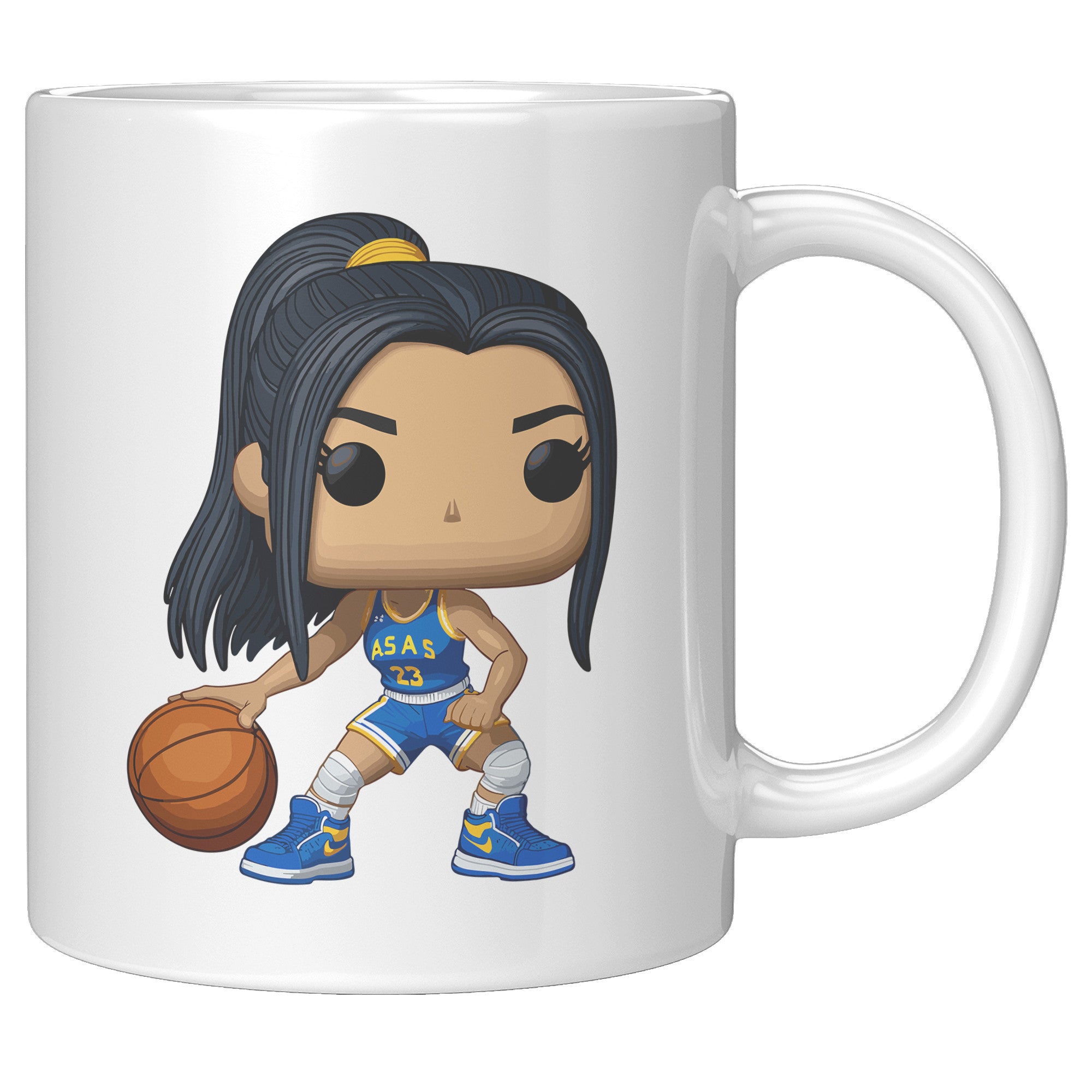 "Slam Dunk Basketball Coffee Mug - Hoops Enthusiast Cup- Perfect Gift for Basketball Players & Fans - Court-Ready Style Coffee Mug" - U