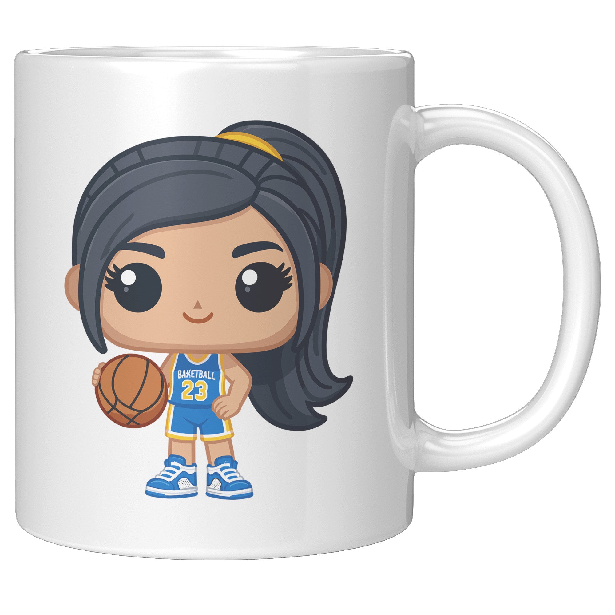 "Slam Dunk Basketball Coffee Mug - Hoops Enthusiast Cup- Perfect Gift for Basketball Players & Fans - Court-Ready Style Coffee Mug" - Y