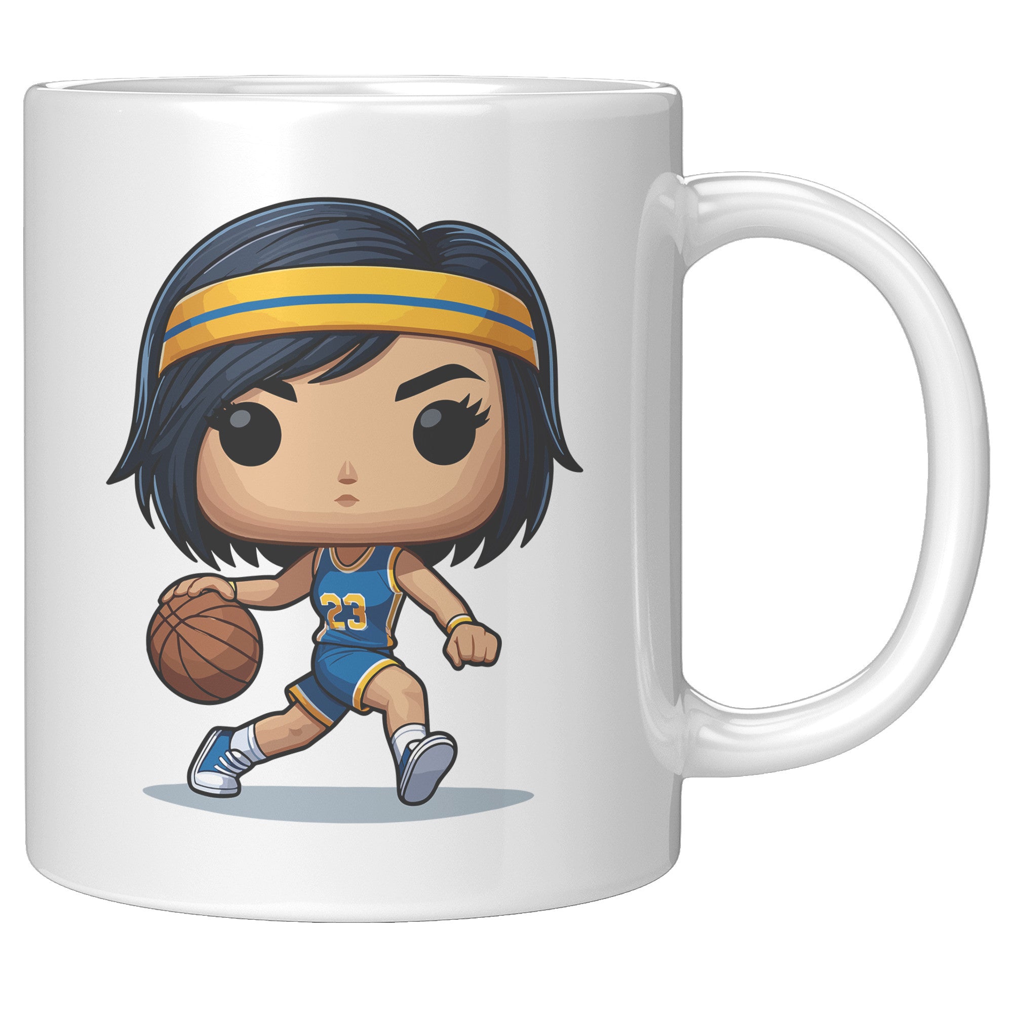 "Slam Dunk Basketball Coffee Mug - Hoops Enthusiast Cup- Perfect Gift for Basketball Players & Fans - Court-Ready Style Coffee Mug" - W