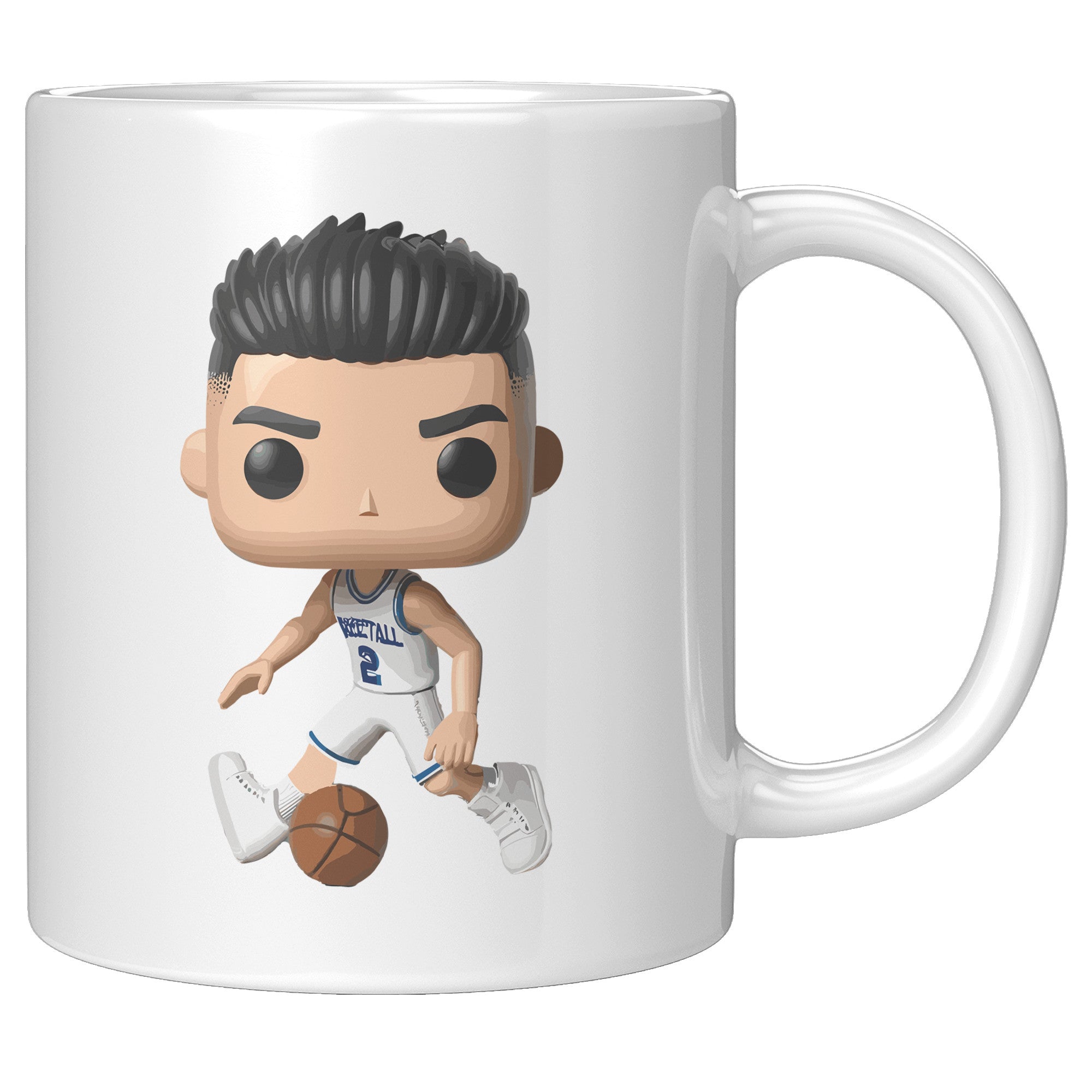 "Slam Dunk Basketball Coffee Mug - Hoops Enthusiast Cup- Perfect Gift for Basketball Players & Fans - Court-Ready Style Coffee Mug" - I