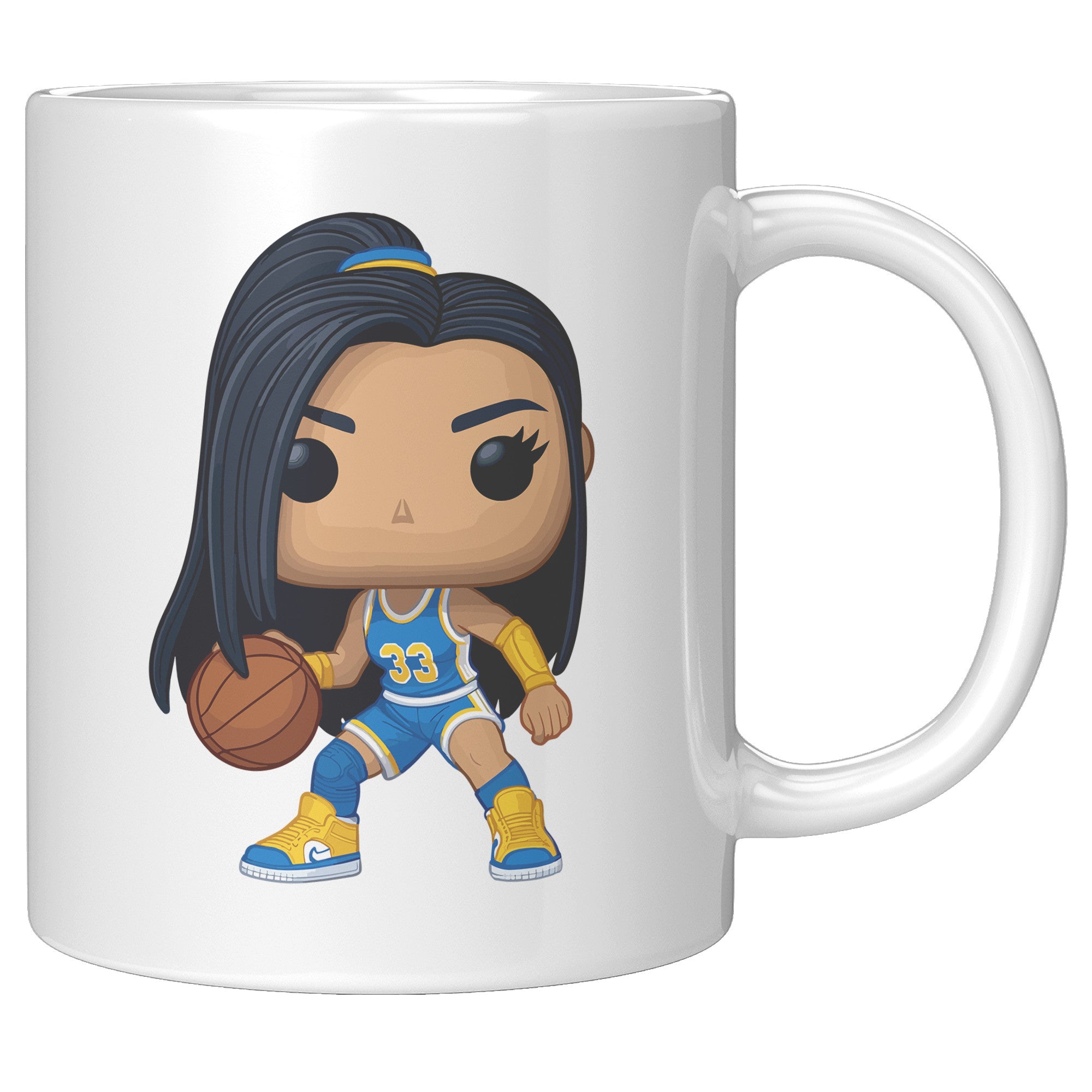 "Slam Dunk Basketball Coffee Mug - Hoops Enthusiast Cup- Perfect Gift for Basketball Players & Fans - Court-Ready Style Coffee Mug" - V