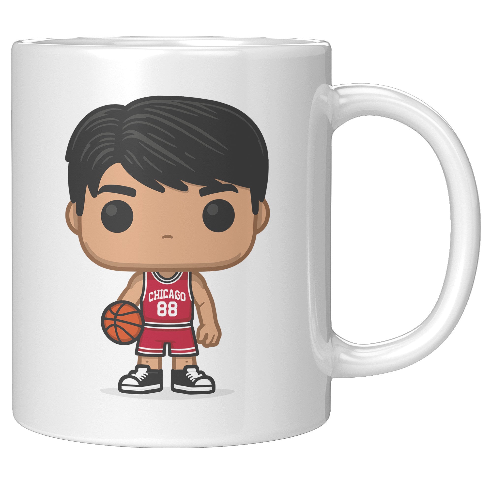 "Slam Dunk Basketball Coffee Mug - Hoops Enthusiast Cup- Perfect Gift for Basketball Players & Fans - Court-Ready Style Coffee Mug" - F
