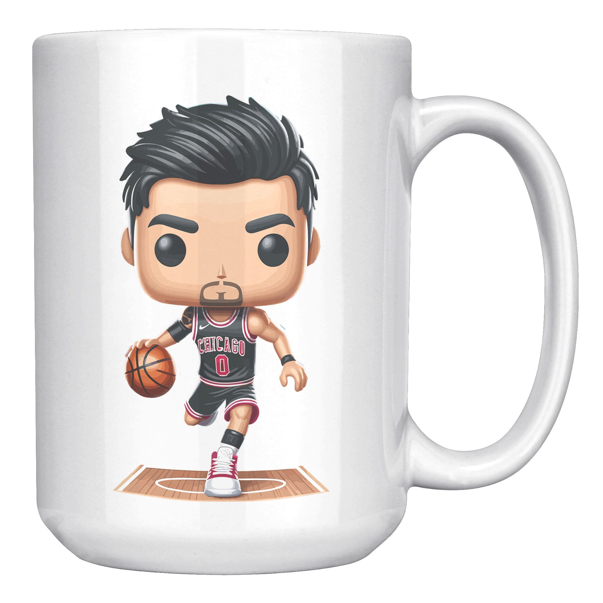 "Slam Dunk Basketball Coffee Mug - Hoops Enthusiast Cup- Perfect Gift for Basketball Players & Fans - Court-Ready Style Coffee Mug" - C1