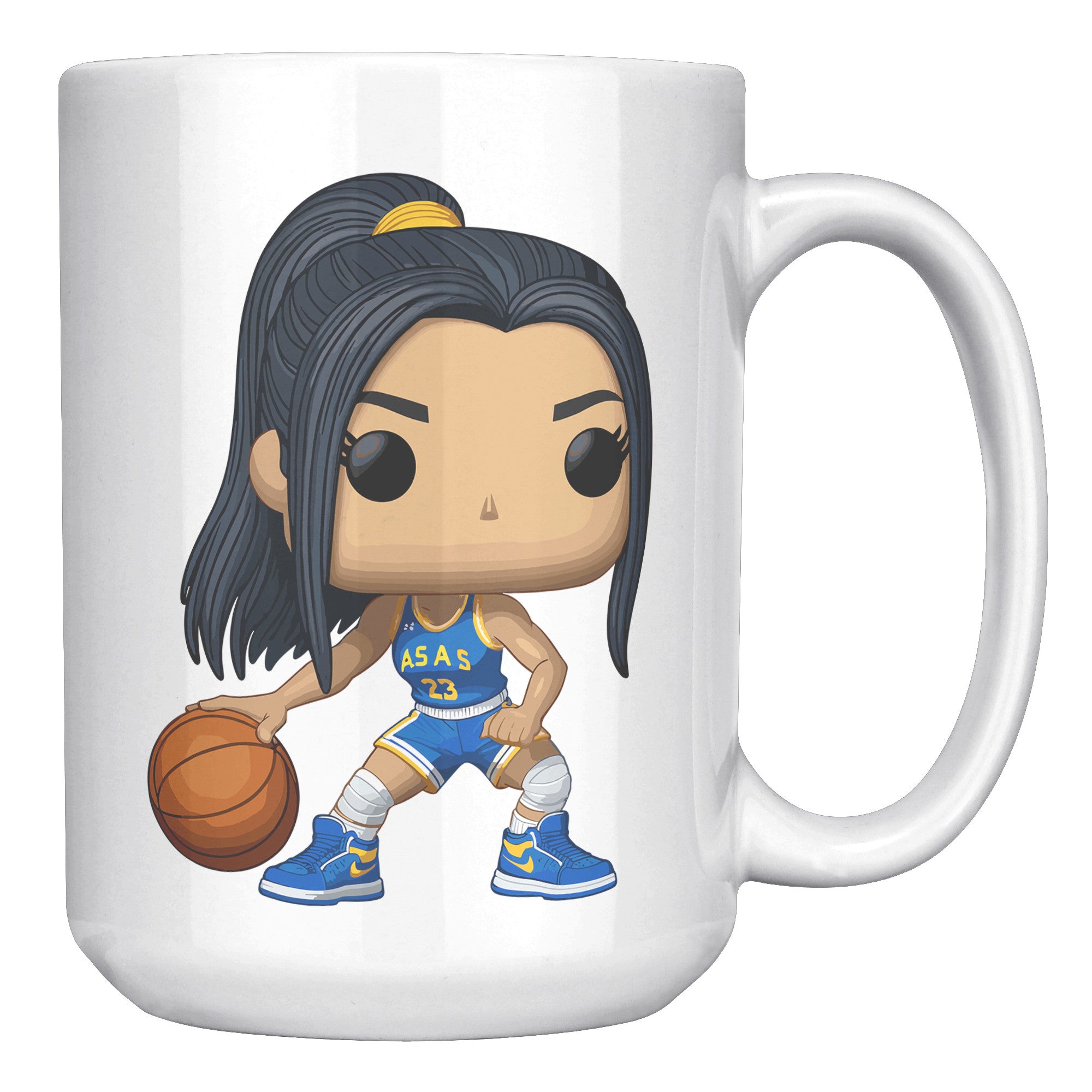 "Slam Dunk Basketball Coffee Mug - Hoops Enthusiast Cup- Perfect Gift for Basketball Players & Fans - Court-Ready Style Coffee Mug" - U1