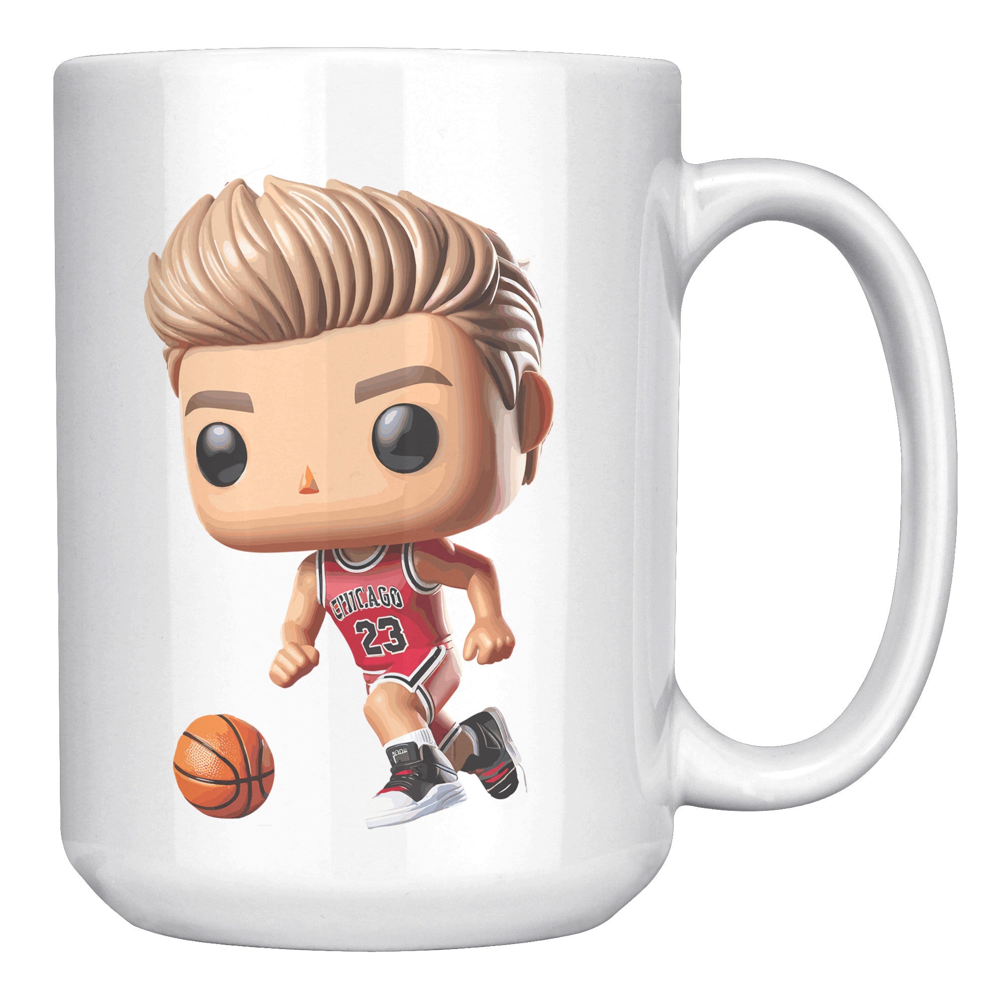 "Slam Dunk Basketball Coffee Mug - Hoops Enthusiast Cup- Perfect Gift for Basketball Players & Fans - Court-Ready Style Coffee Mug" - O1