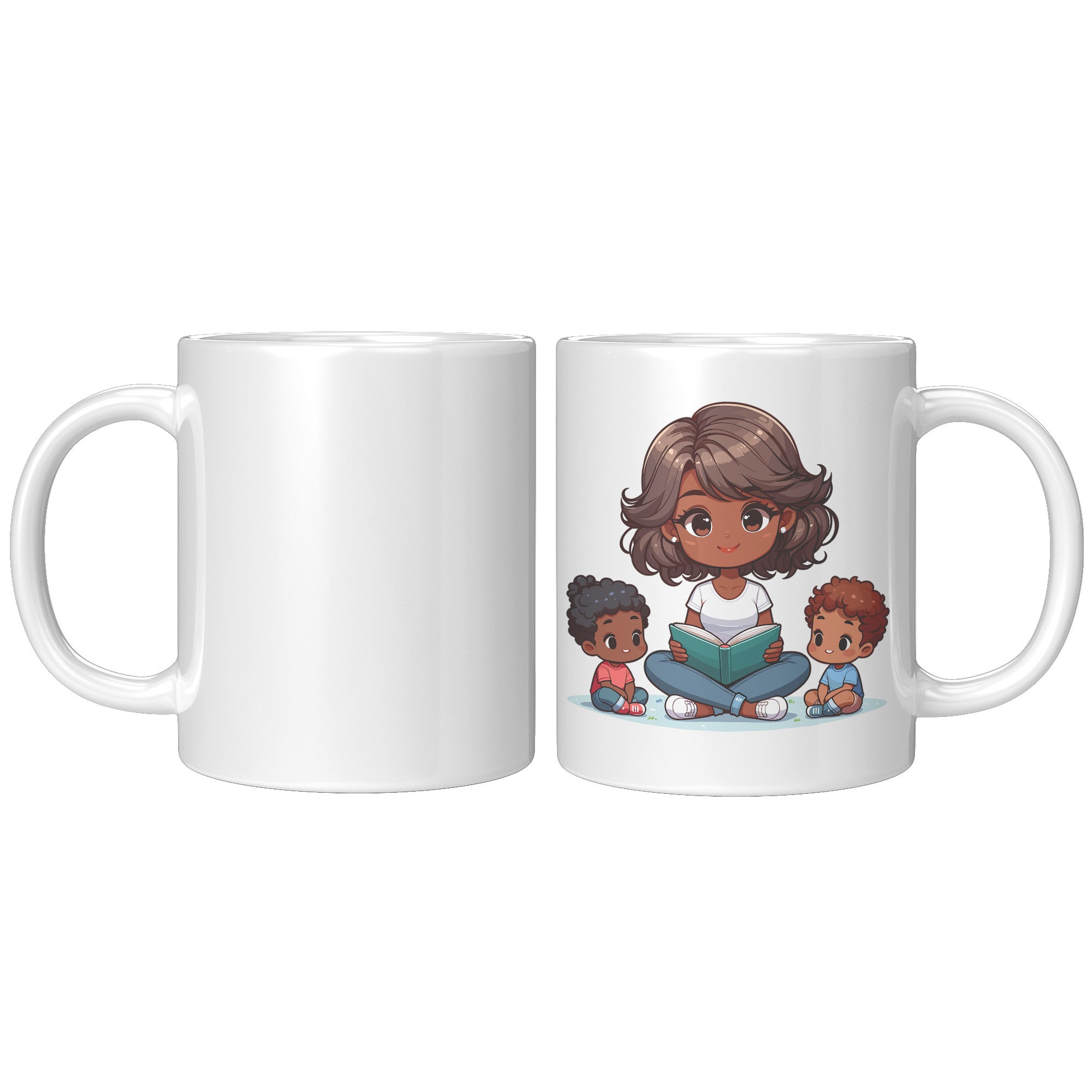 11oz Custom Teacher's Delight Coffee Mug - Cartoon Educator Design - Heartwarming Gift for Teachers - Perfect for Daily Inspiration!