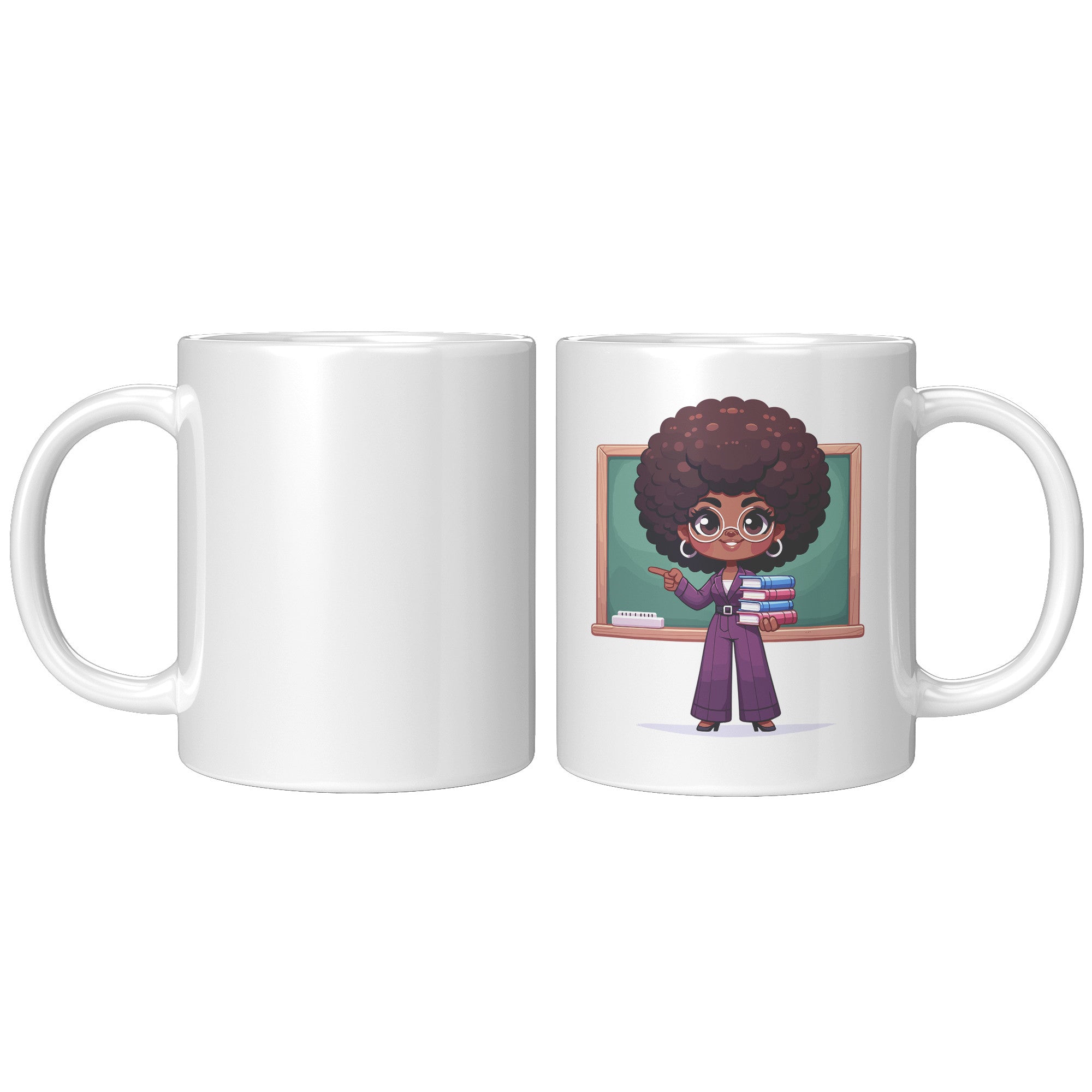 11oz Custom Teacher's Delight Coffee Mug - Cartoon Educator Design - Heartwarming Gift for Teachers - Perfect for Daily Inspiration!