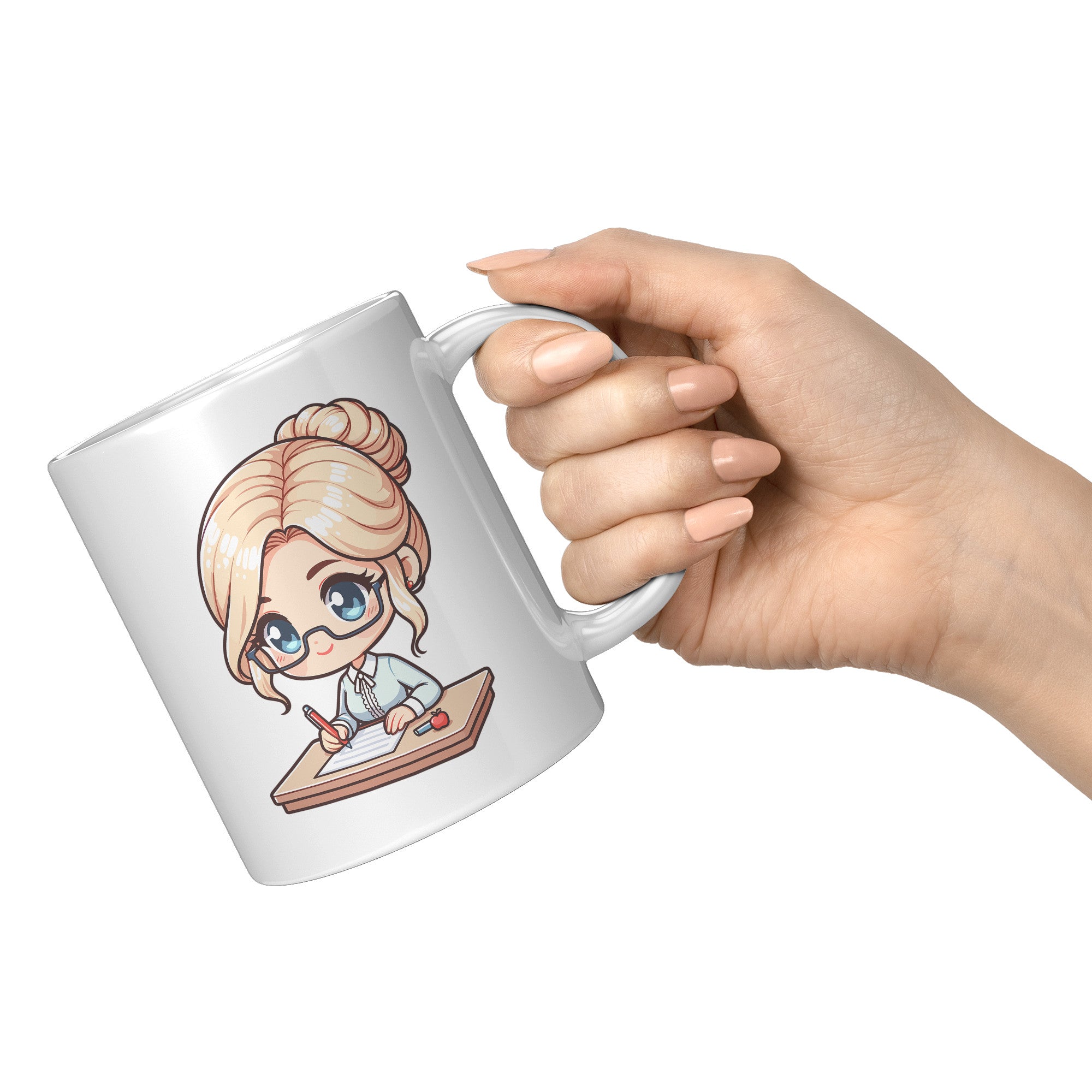11oz Custom Teacher's Delight Coffee Mug - Cartoon Educator Design - Heartwarming Gift for Teachers - Perfect for Daily Inspiration!