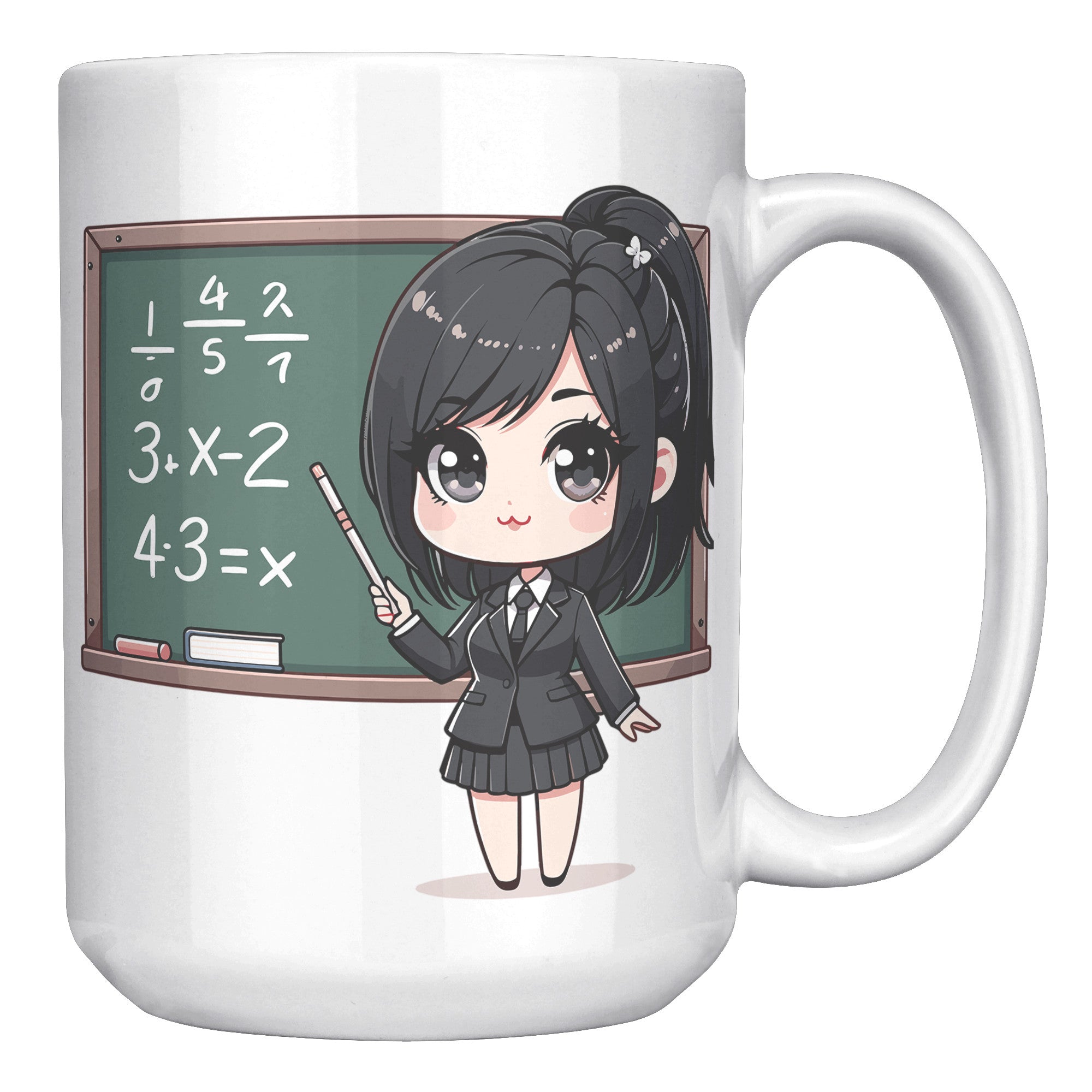 15 oz Custom Teacher's Delight Coffee Mug - Cartoon Educator Design - Heartwarming Gift for Teachers - Perfect for Daily Inspiration!