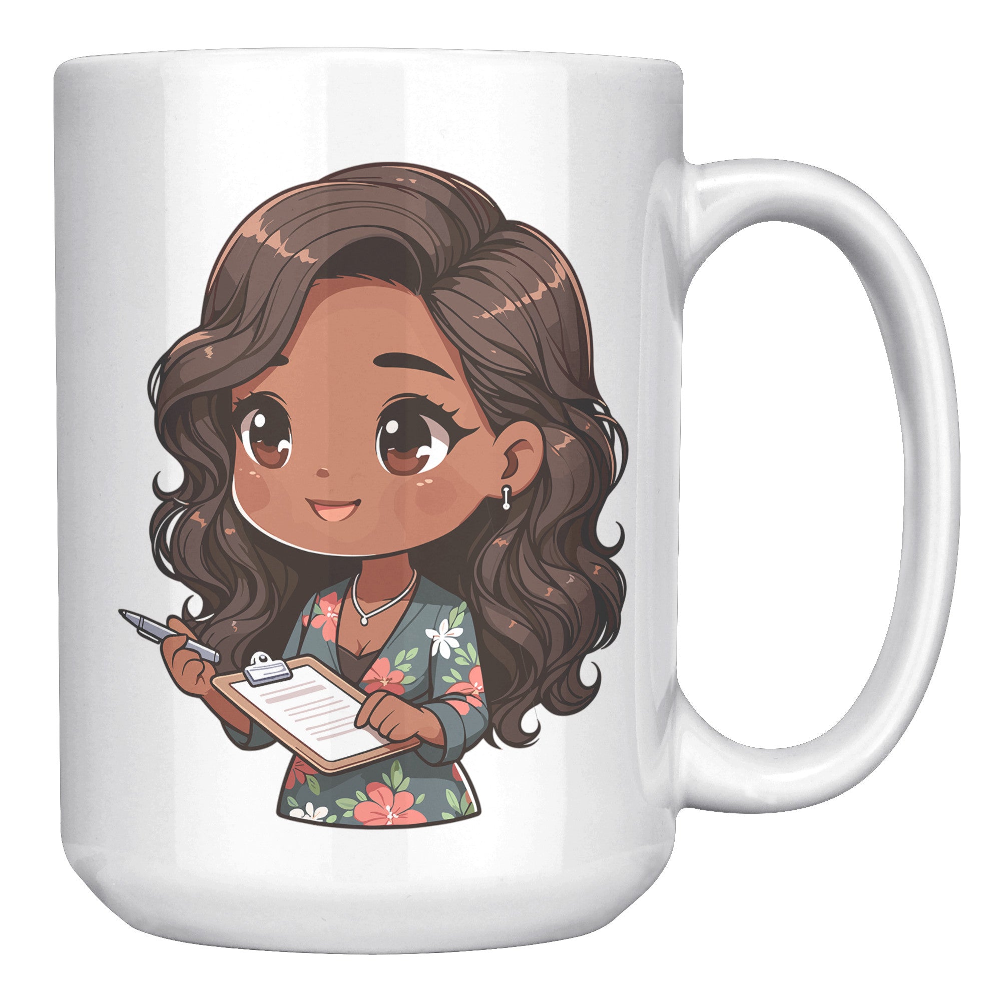 15 oz Custom Teacher's Delight Coffee Mug - Cartoon Educator Design - Heartwarming Gift for Teachers - Perfect for Daily Inspiration!