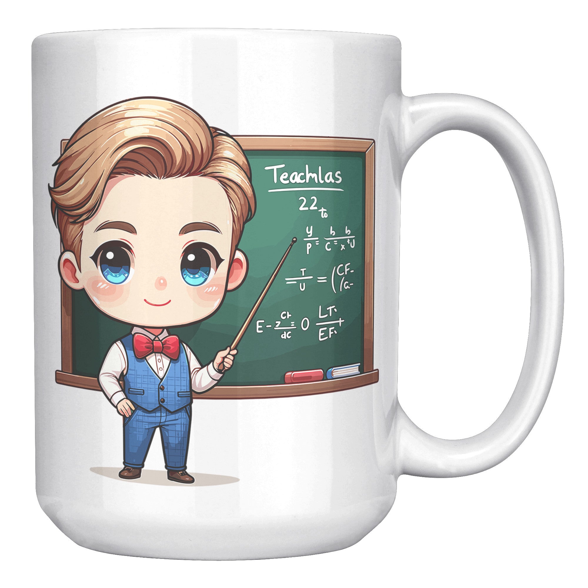 15 oz Custom Teacher's Delight Coffee Mug - Cartoon Educator Design - Heartwarming Gift for Teachers - Perfect for Daily Inspiration!