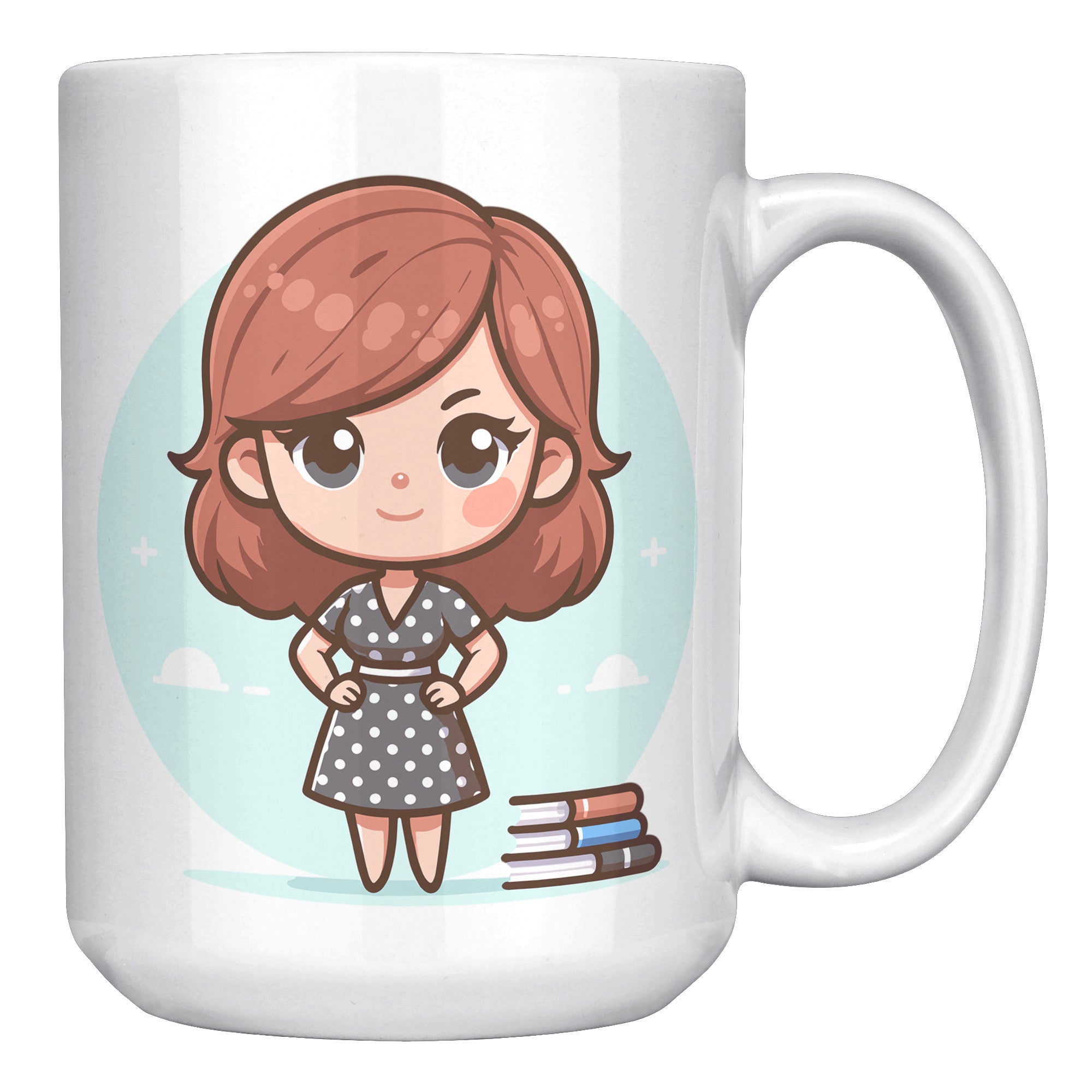 15 oz Custom Teacher's Delight Coffee Mug - Cartoon Educator Design - Heartwarming Gift for Teachers - Perfect for Daily Inspiration!