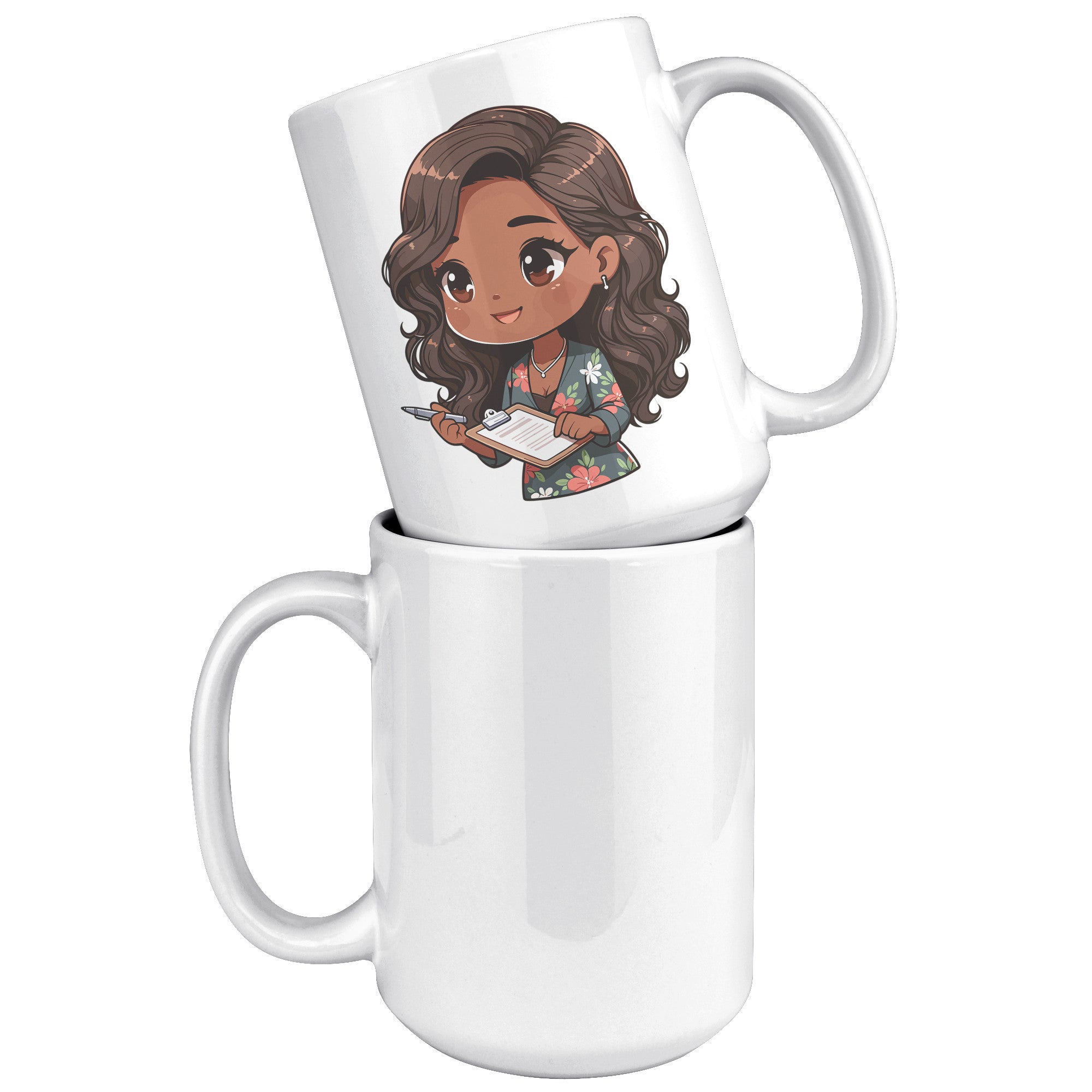 15 oz Custom Teacher's Delight Coffee Mug - Cartoon Educator Design - Heartwarming Gift for Teachers - Perfect for Daily Inspiration!