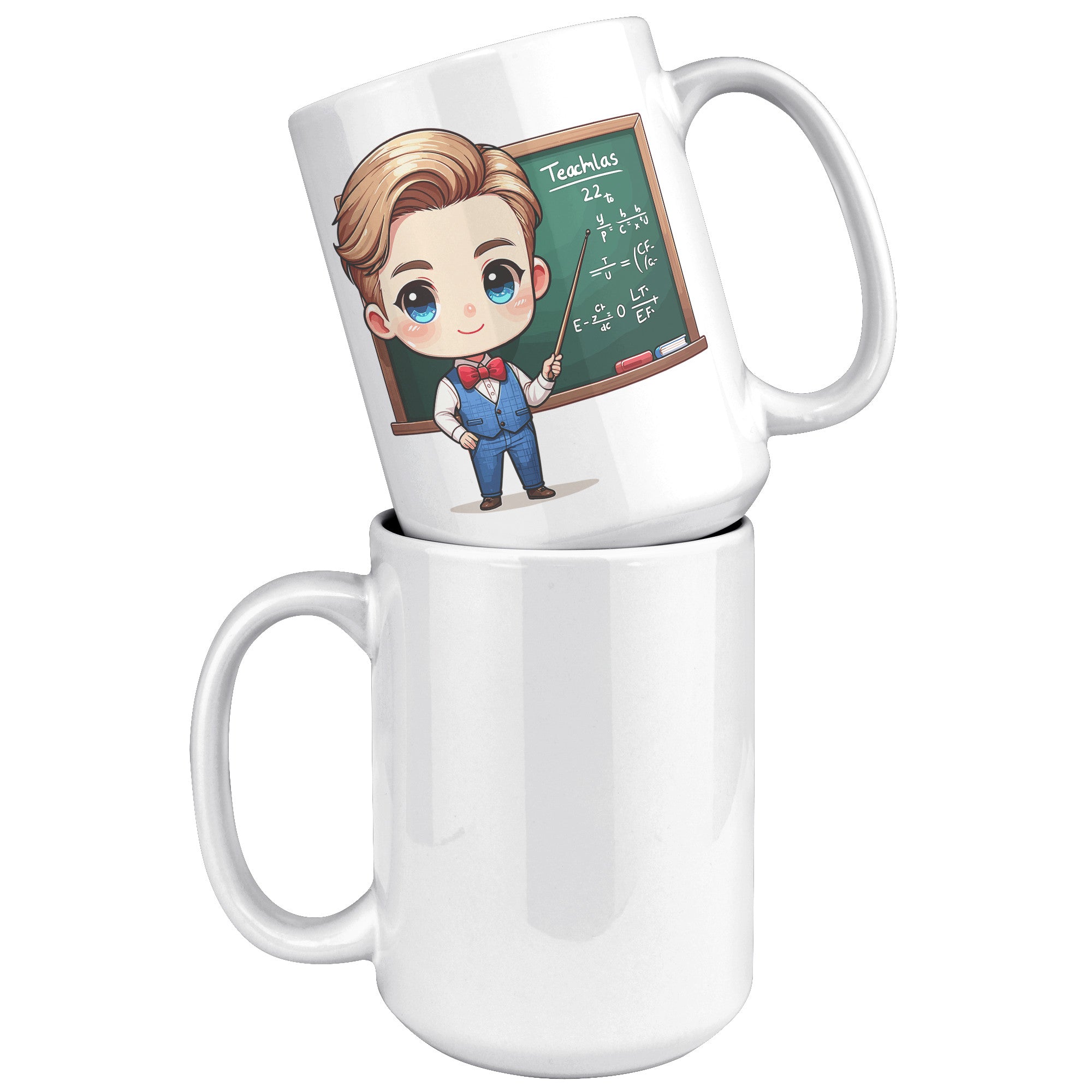 15 oz Custom Teacher's Delight Coffee Mug - Cartoon Educator Design - Heartwarming Gift for Teachers - Perfect for Daily Inspiration!