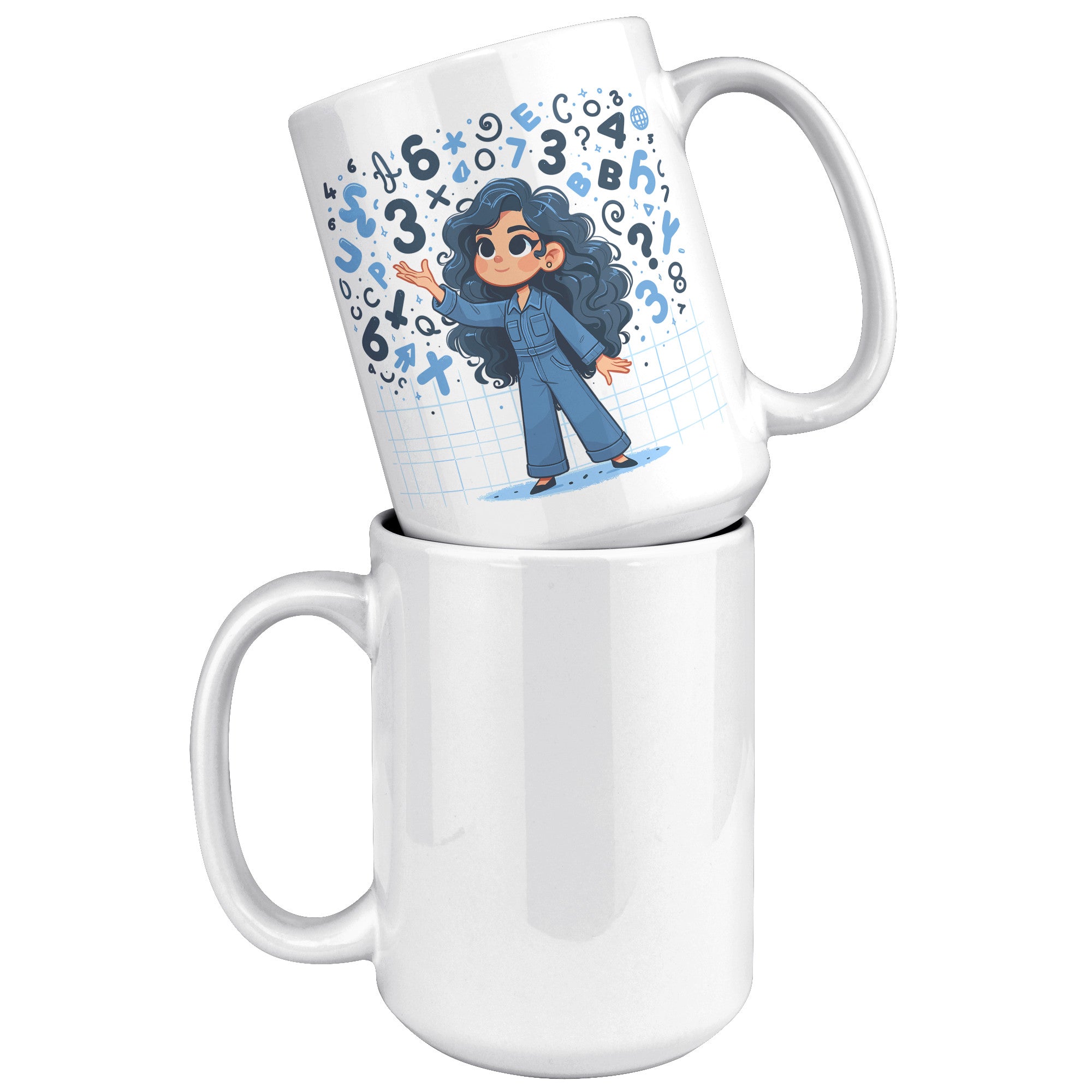 15 oz Custom Teacher's Delight Coffee Mug - Cartoon Educator Design - Heartwarming Gift for Teachers - Perfect for Daily Inspiration!