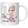 11 oz Custom RN Nurse Gift Coffee Mug - Cute Cartoon Nurse Design - Perfect for Nurse's Day, Birthdays, Graduations - Durable & Fun Mug for Everyday Heroes