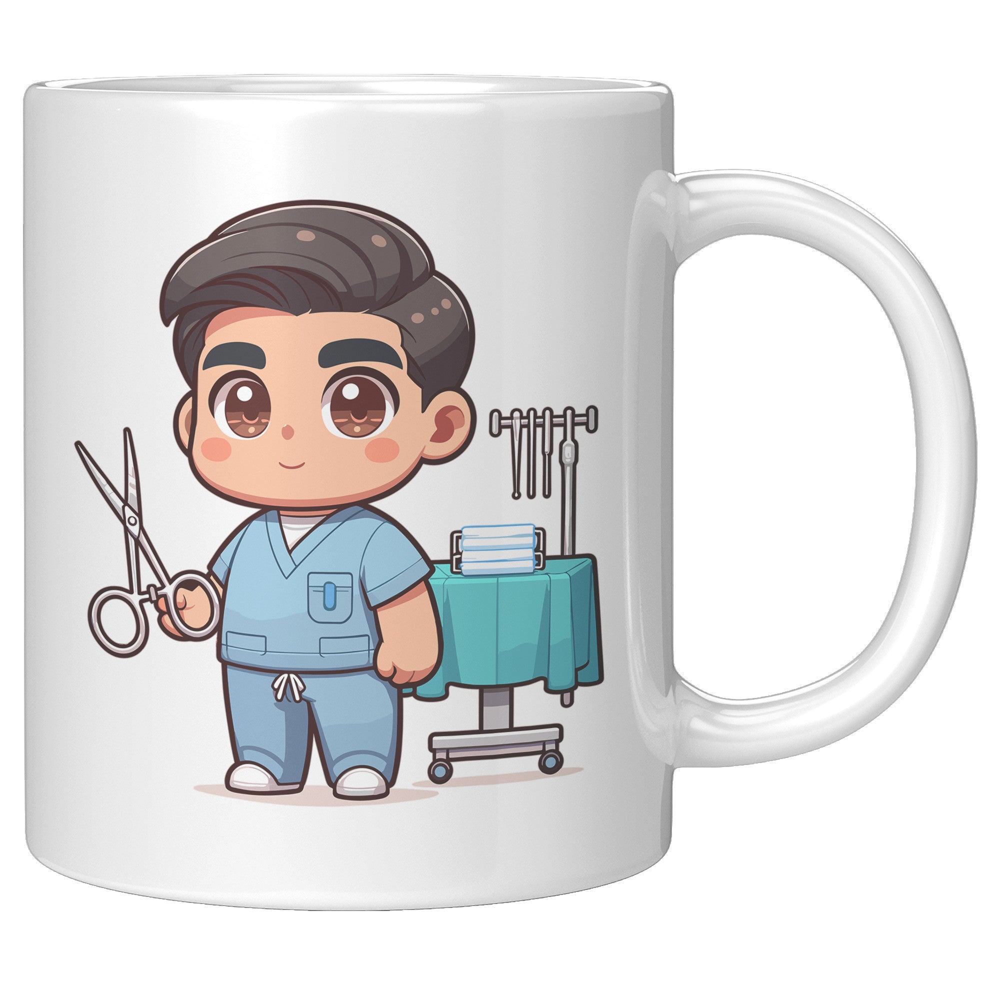 11 oz Custom RN Nurse Gift Coffee Mug - Cute Cartoon Nurse Design - Perfect for Nurse's Day, Birthdays, Graduations - Durable & Fun Mug for Everyday Heroes