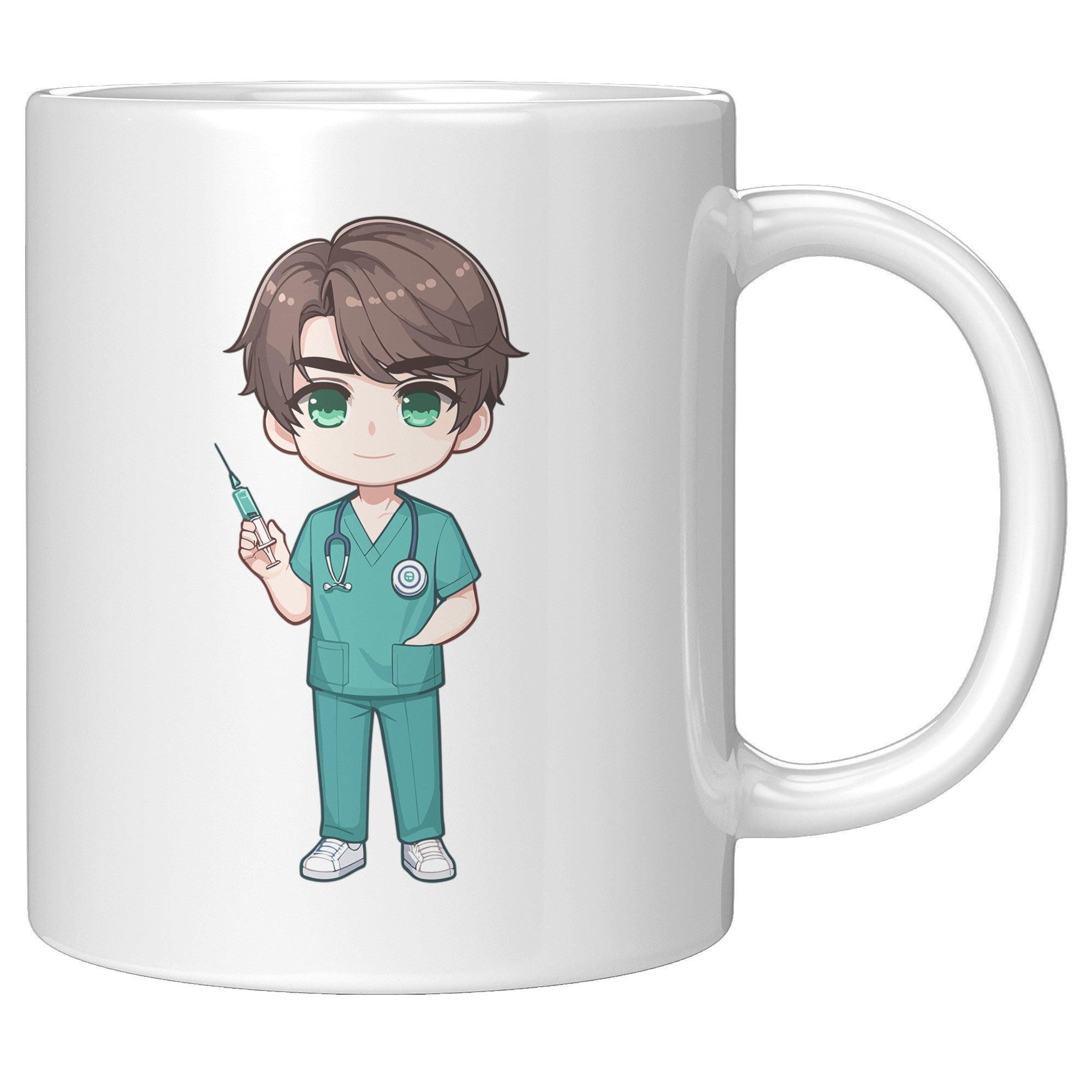 11 oz Custom RN Nurse Gift Coffee Mug - Cute Cartoon Nurse Design - Perfect for Nurse's Day, Birthdays, Graduations - Durable & Fun Mug for Everyday Heroes