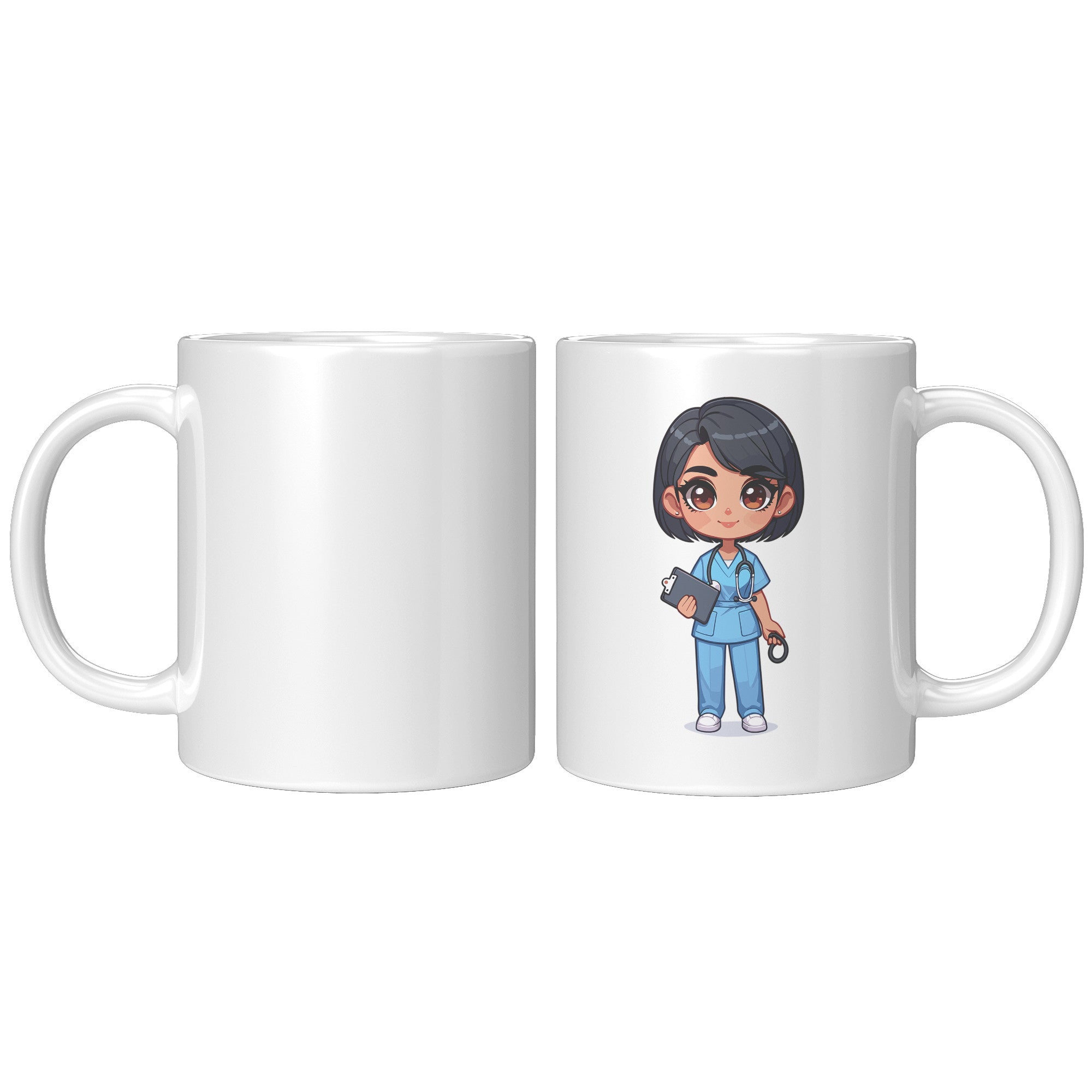 11 oz Custom RN Nurse Gift Coffee Mug - Cute Cartoon Nurse Design - Perfect for Nurse's Day, Birthdays, Graduations - Durable & Fun Mug for Everyday Heroes
