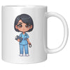 11 oz Custom RN Nurse Gift Coffee Mug - Cute Cartoon Nurse Design - Perfect for Nurse's Day, Birthdays, Graduations - Durable & Fun Mug for Everyday Heroes