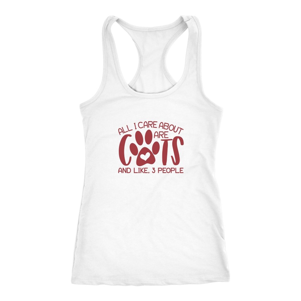 All I Care About Are Cats And Like 3 People Racerback TankT-shirt - My E Three