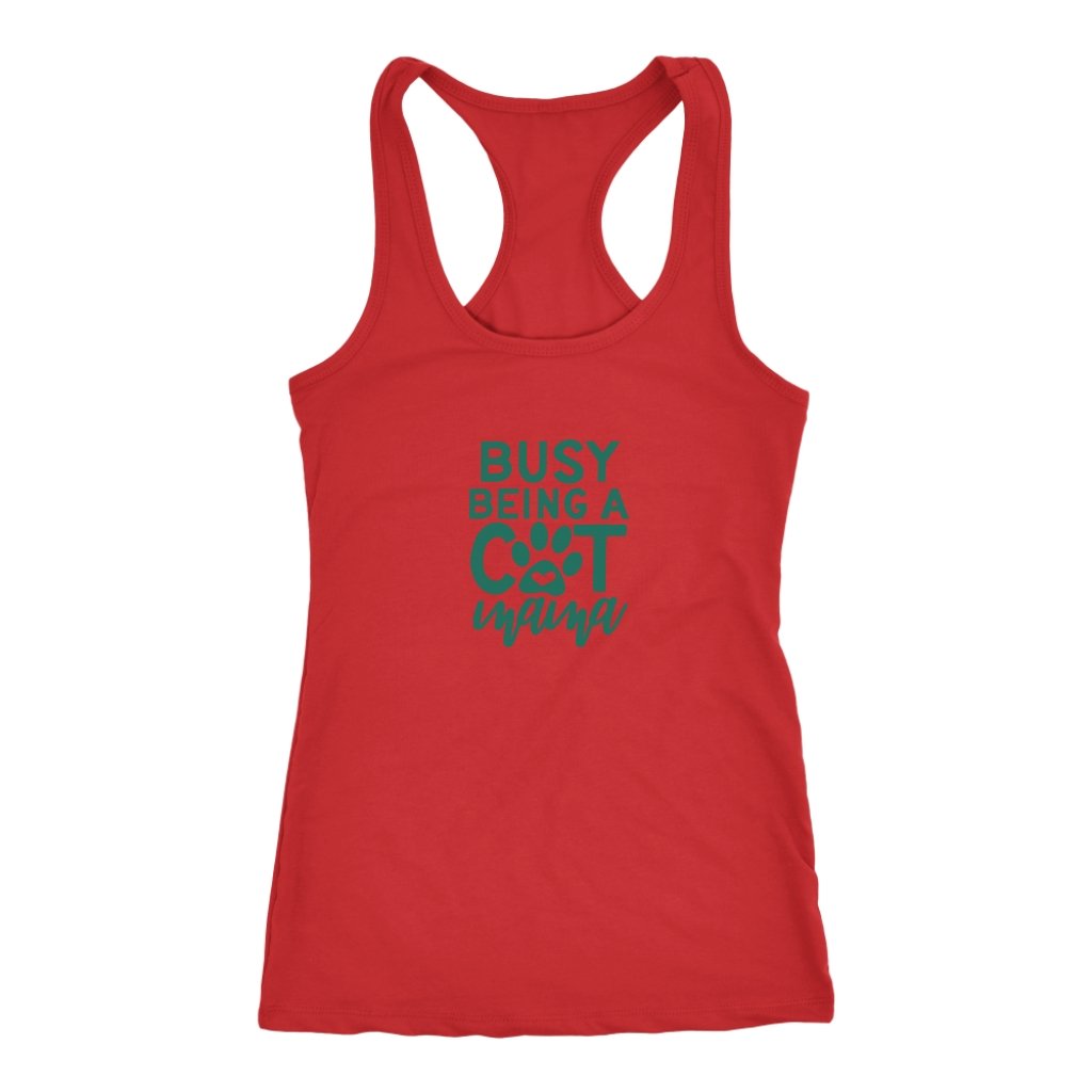 Busy Being A Cat Mama Racerback TankT-shirt - My E Three