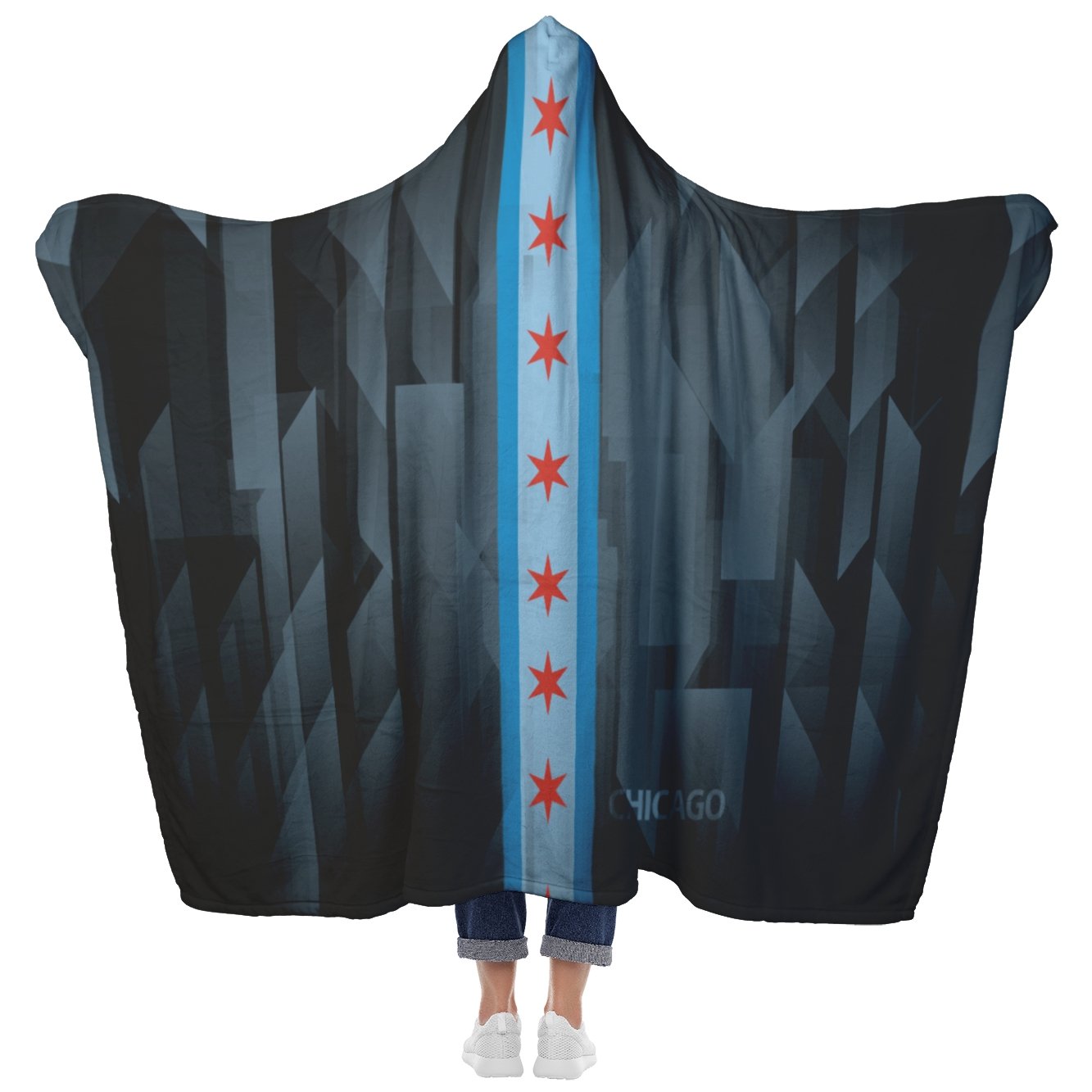 Chicago Reflections - Hooded BlanketHooded Blanket - My E Three
