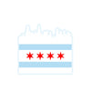 Chicago Skyline White - Sticker or MagnetSticker or Magnet - My E Three