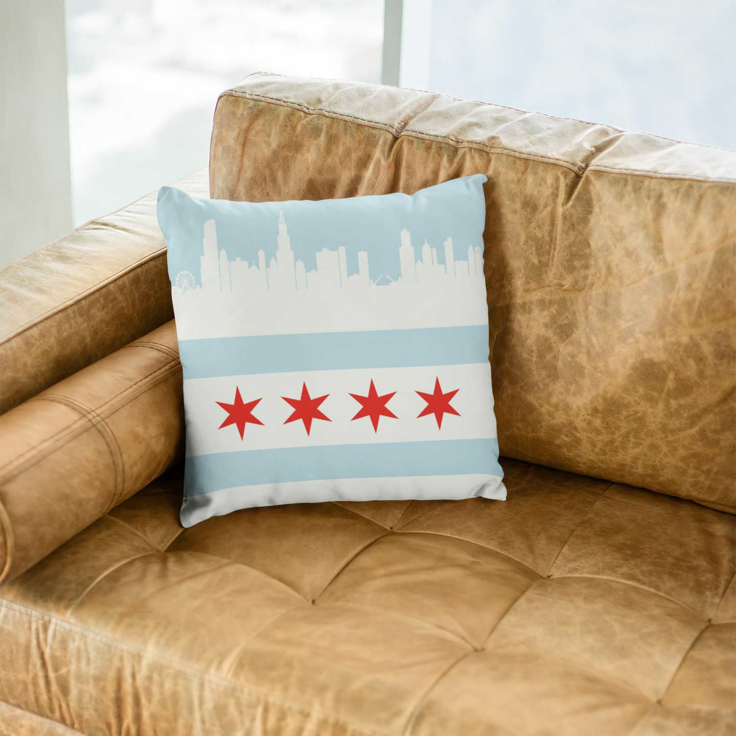 Chicago White broadcloth pillowPillows Multi - My E Three