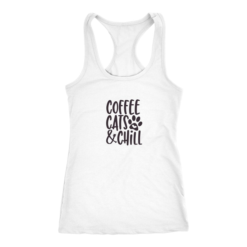 Coffe Cats And Chill Racerback TankT-shirt - My E Three