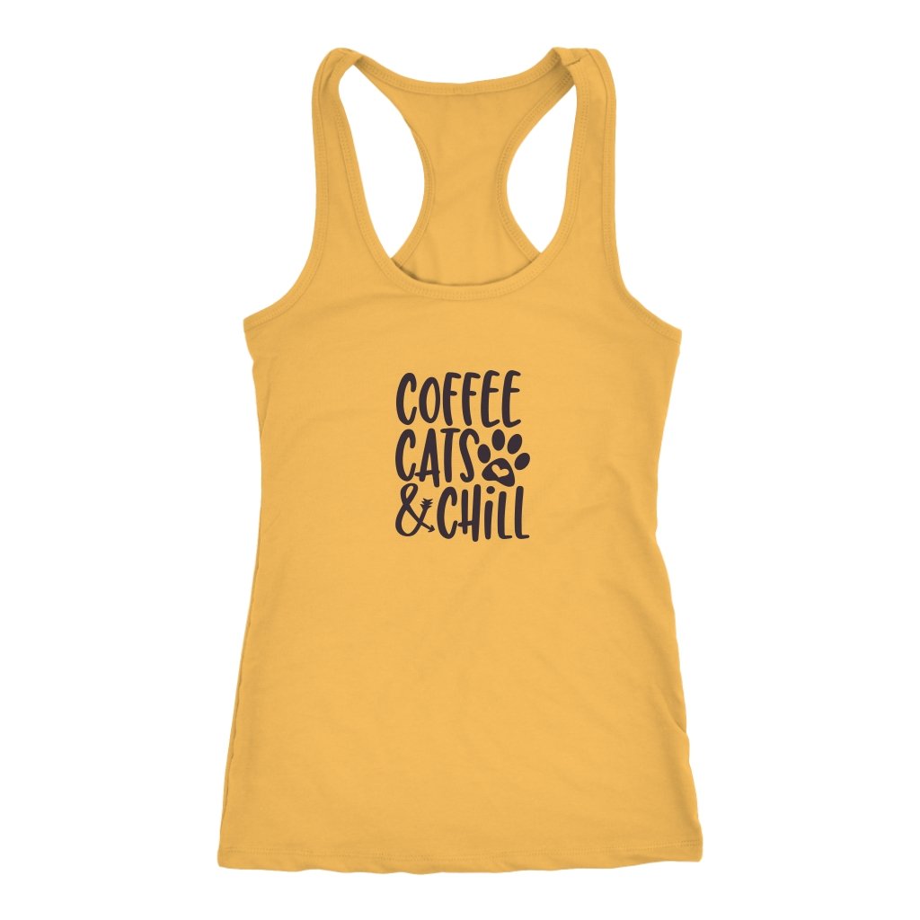 Coffe Cats And Chill Racerback TankT-shirt - My E Three