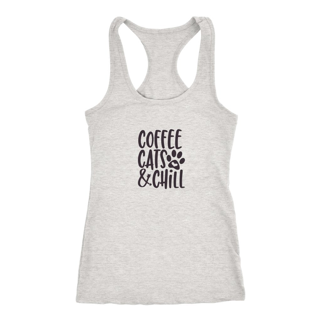 Coffe Cats And Chill Racerback TankT-shirt - My E Three