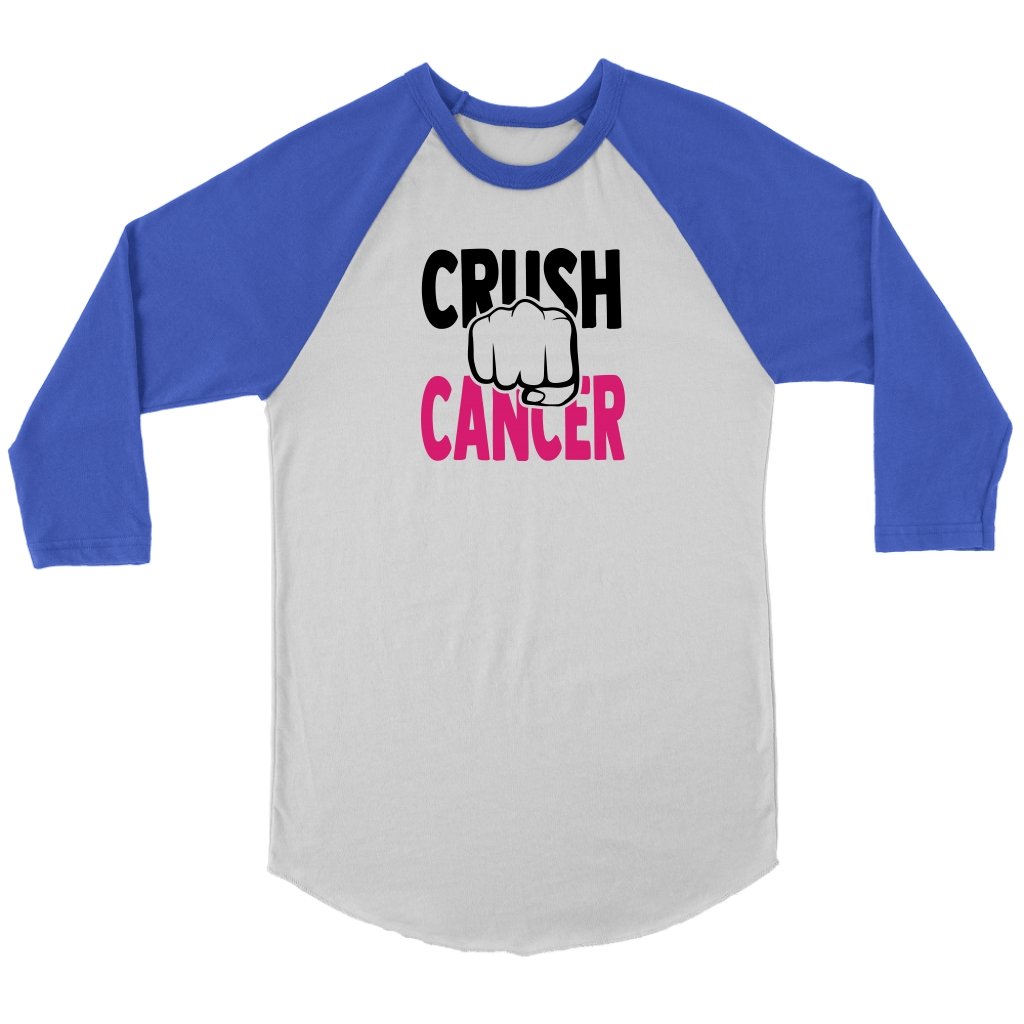 Crush Cancer Unisex 3/4 RaglanT-shirt - My E Three