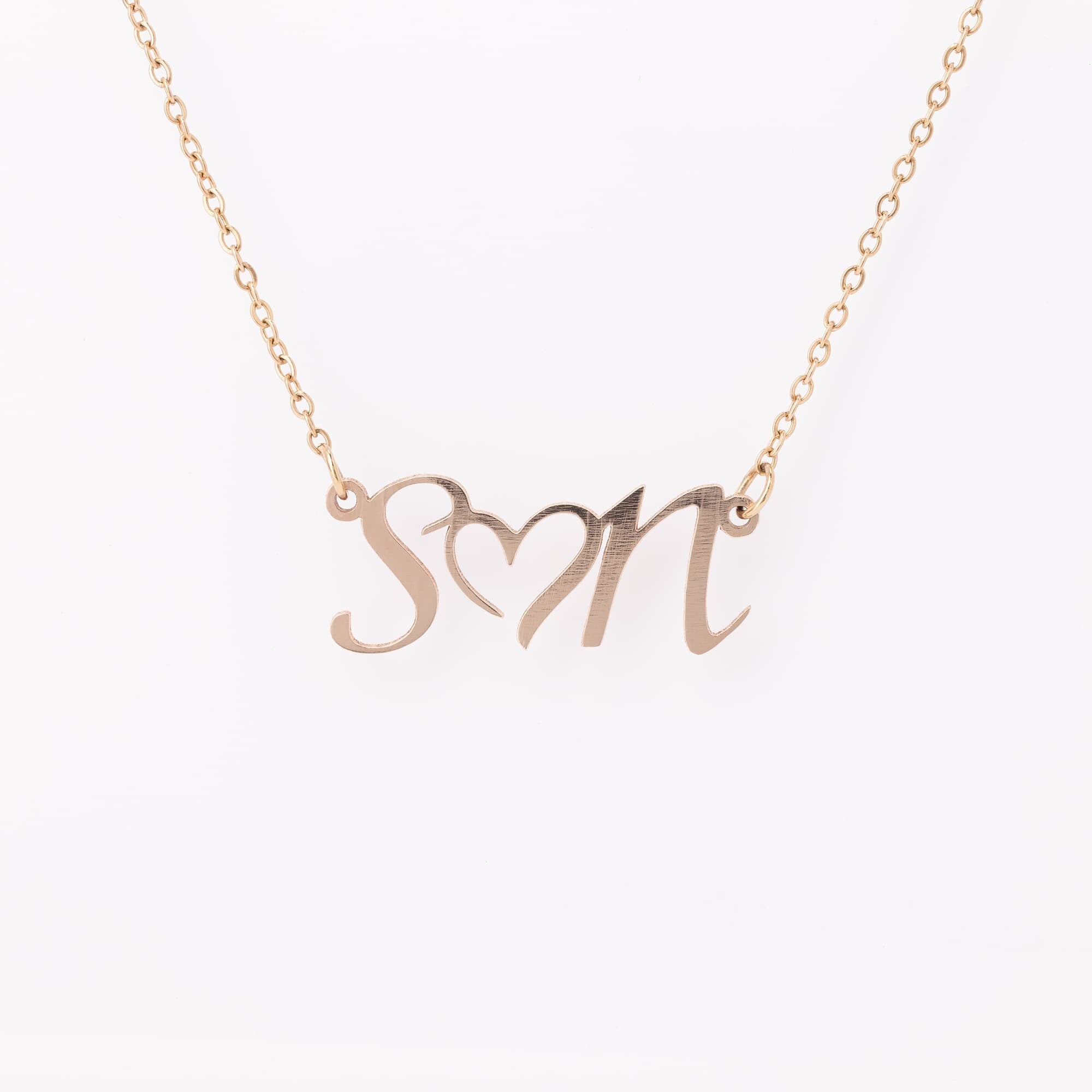 CUSTOM Double Initial Heart NecklaceJewelry - My E Three
