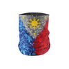 Floral Filipino Flag Neck Gaiter HEMMEDNeck Gaiter - My E Three