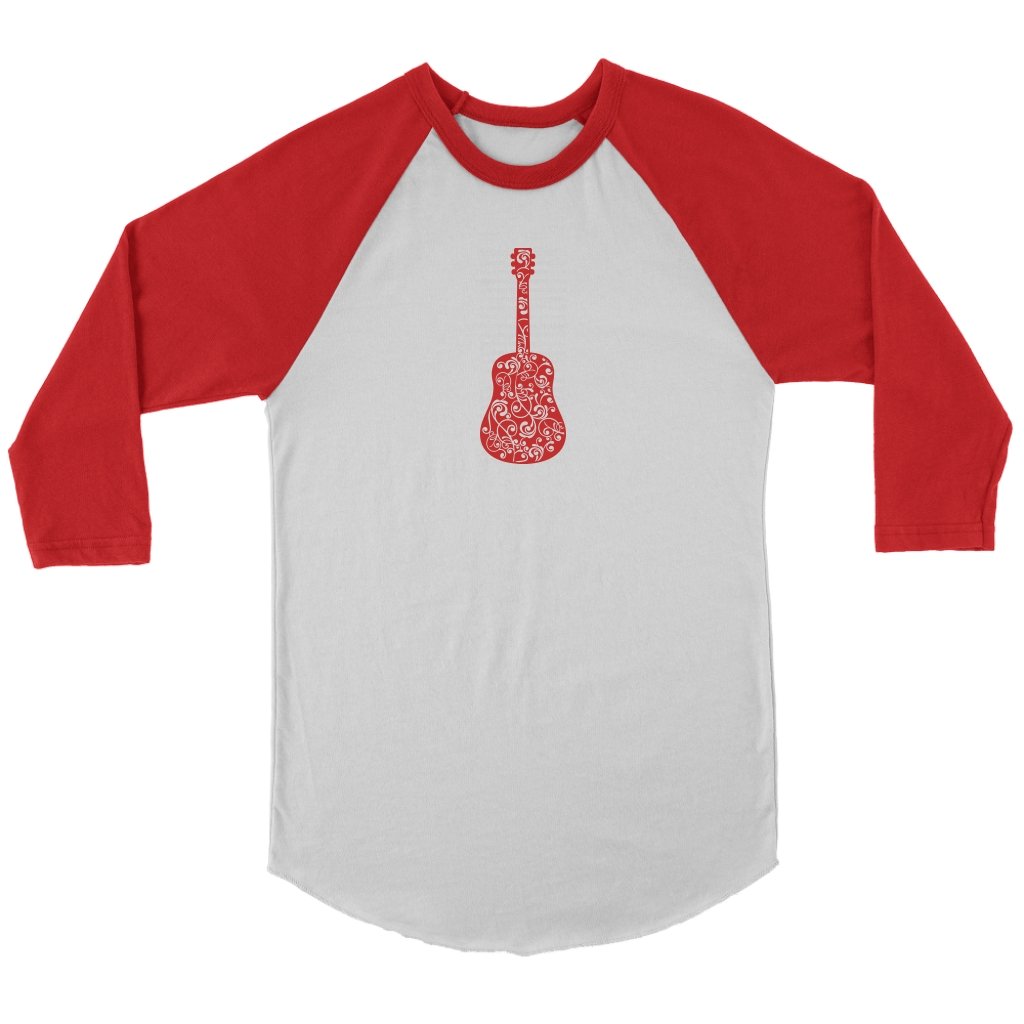 Guitar Swirls Unisex 3/4 RaglanT-shirt - My E Three