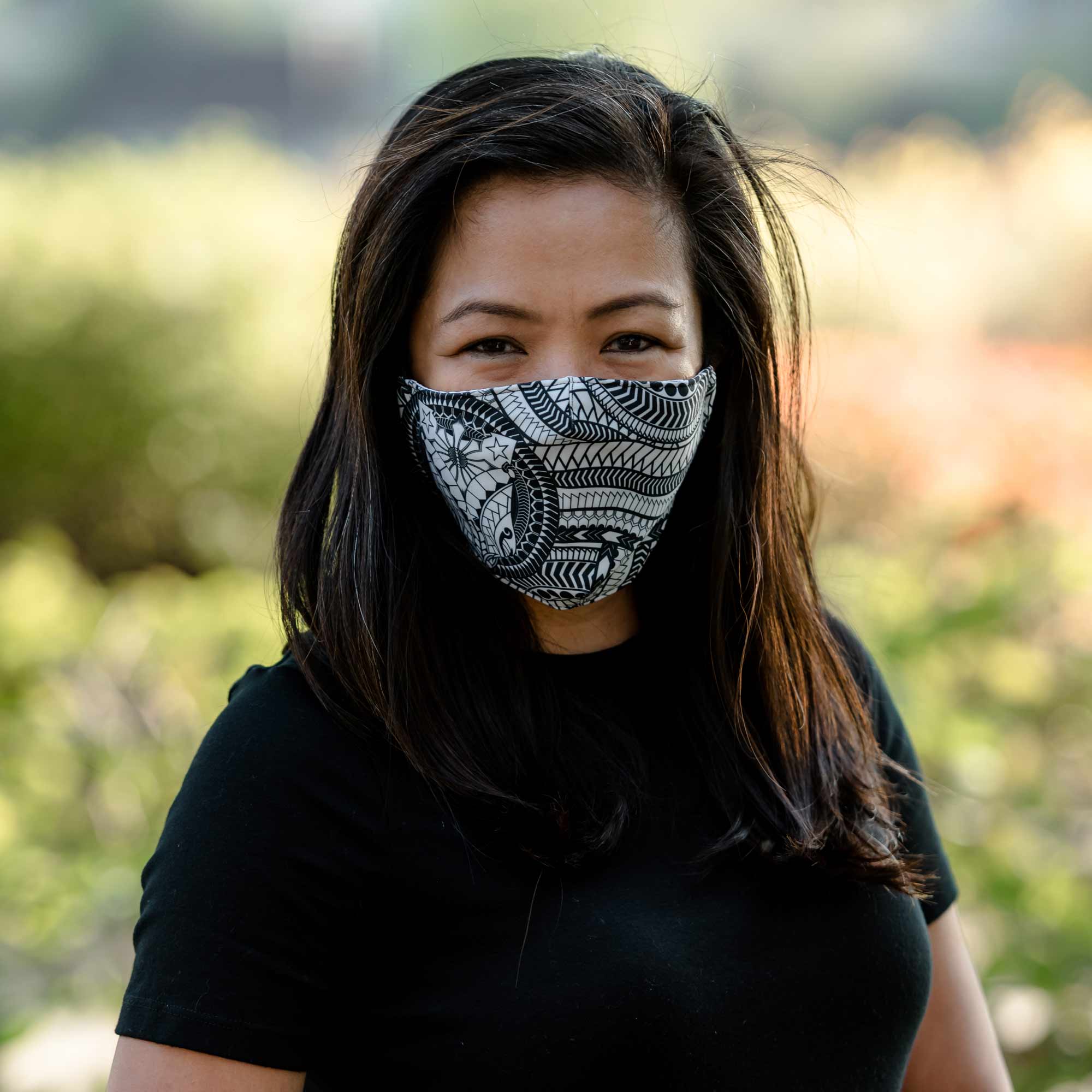 Heathered Black PI face mask with pocketMask - My E Three