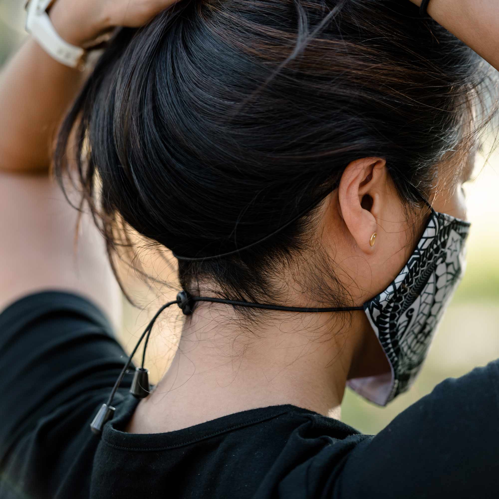 Houndstooth face mask with pocketMask - My E Three